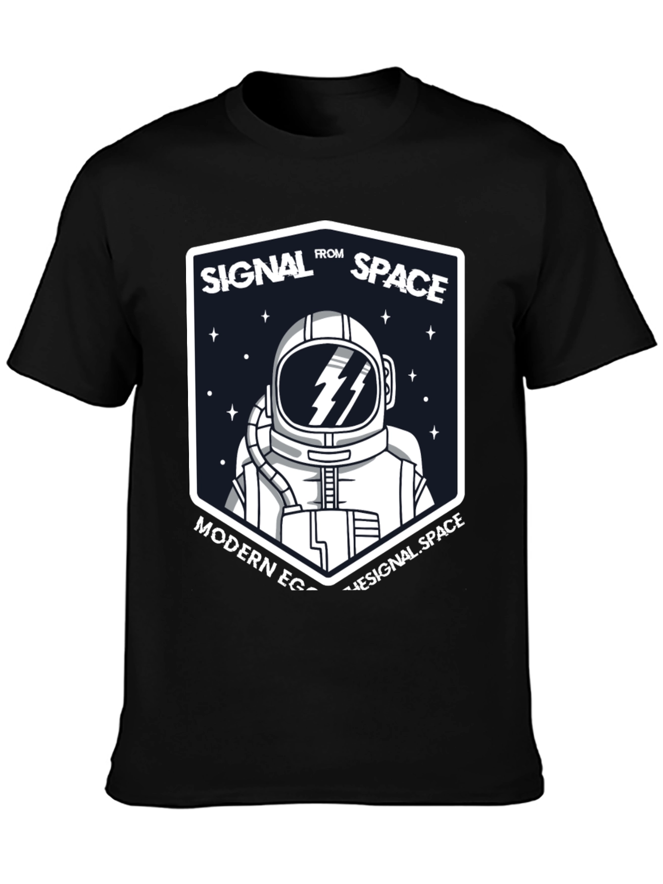 Signal From Space Astronaut Black T-Shirt
