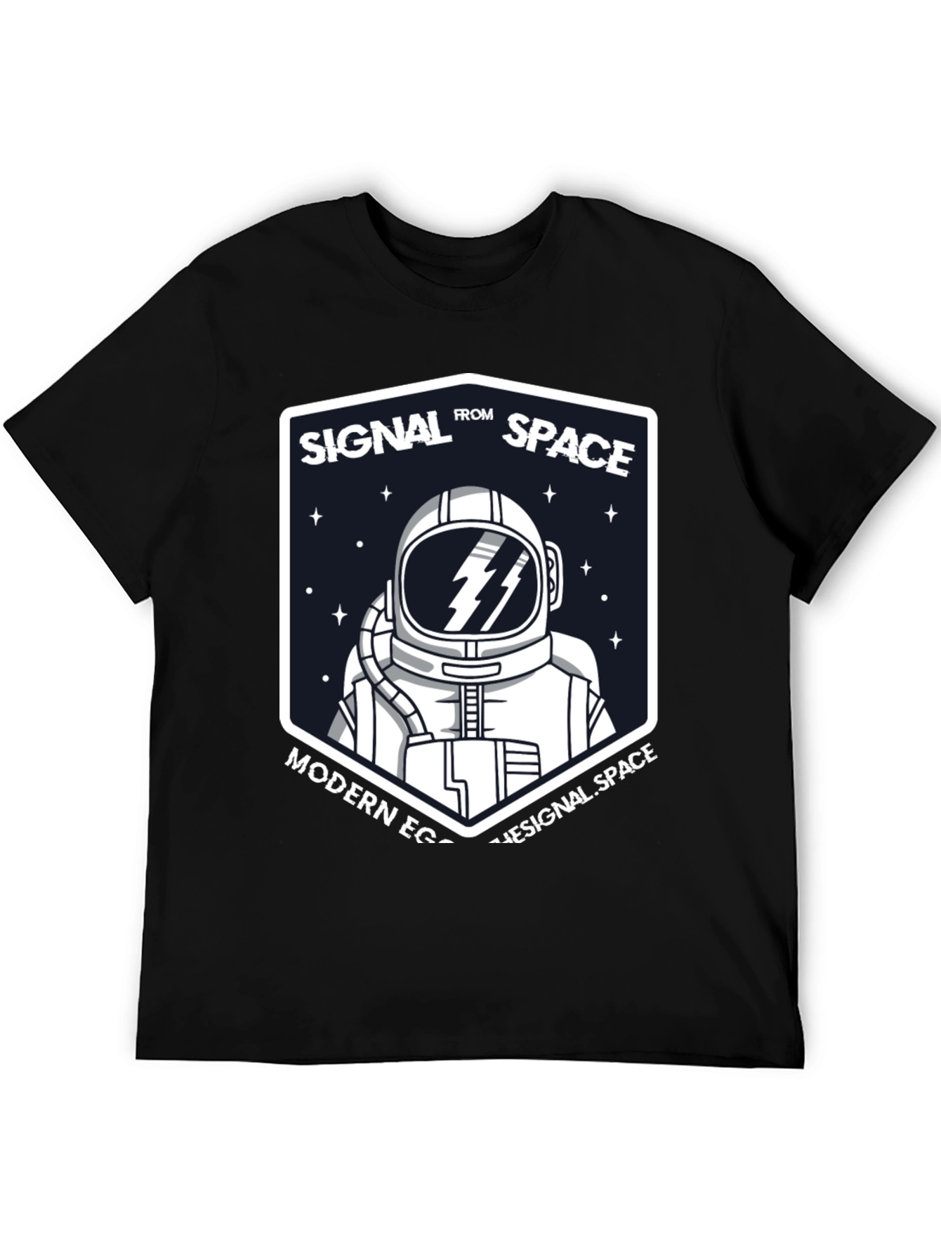 Signal From Space Astronaut Black T-Shirt