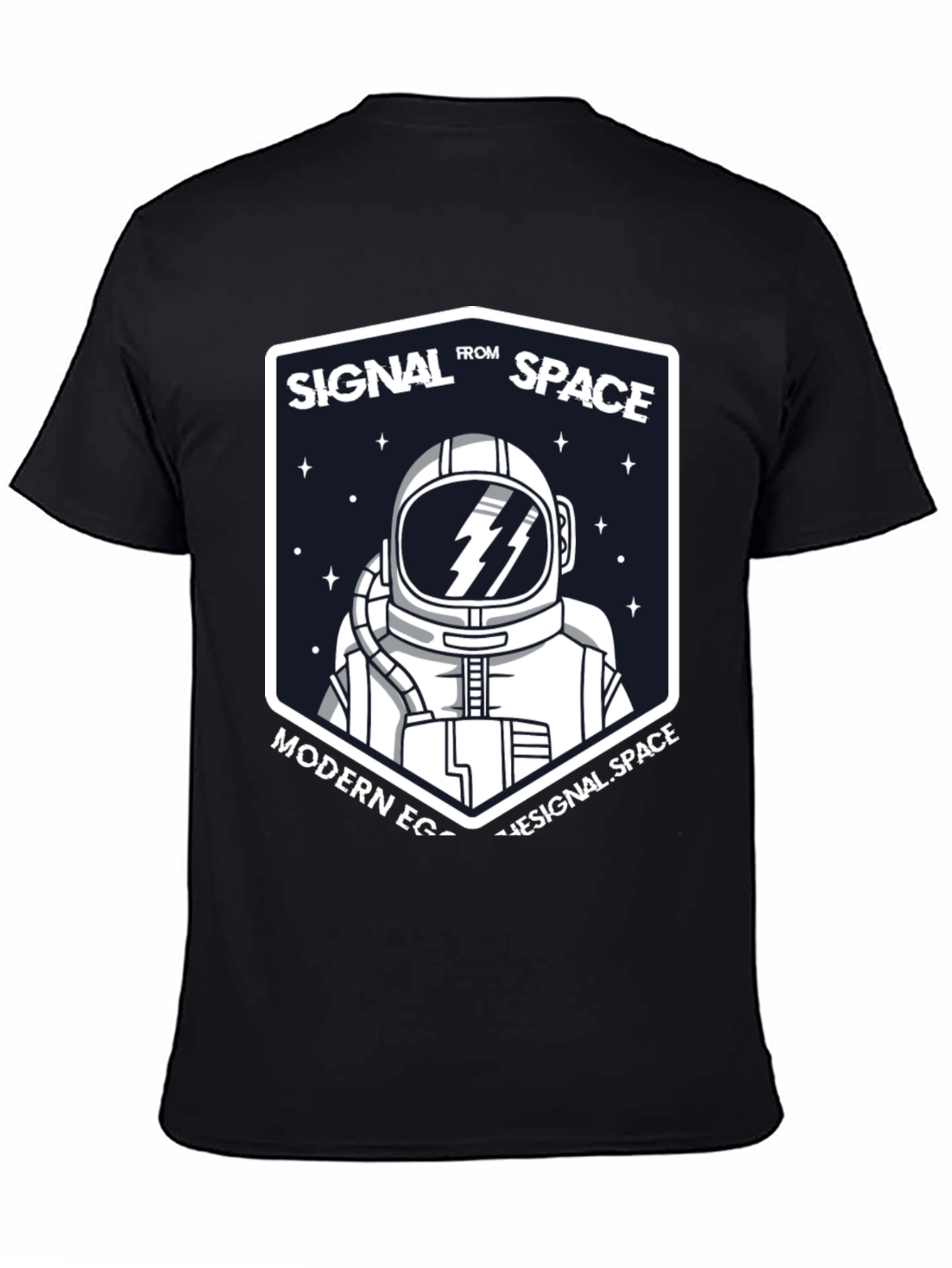 Signal From Space Astronaut Black T-Shirt