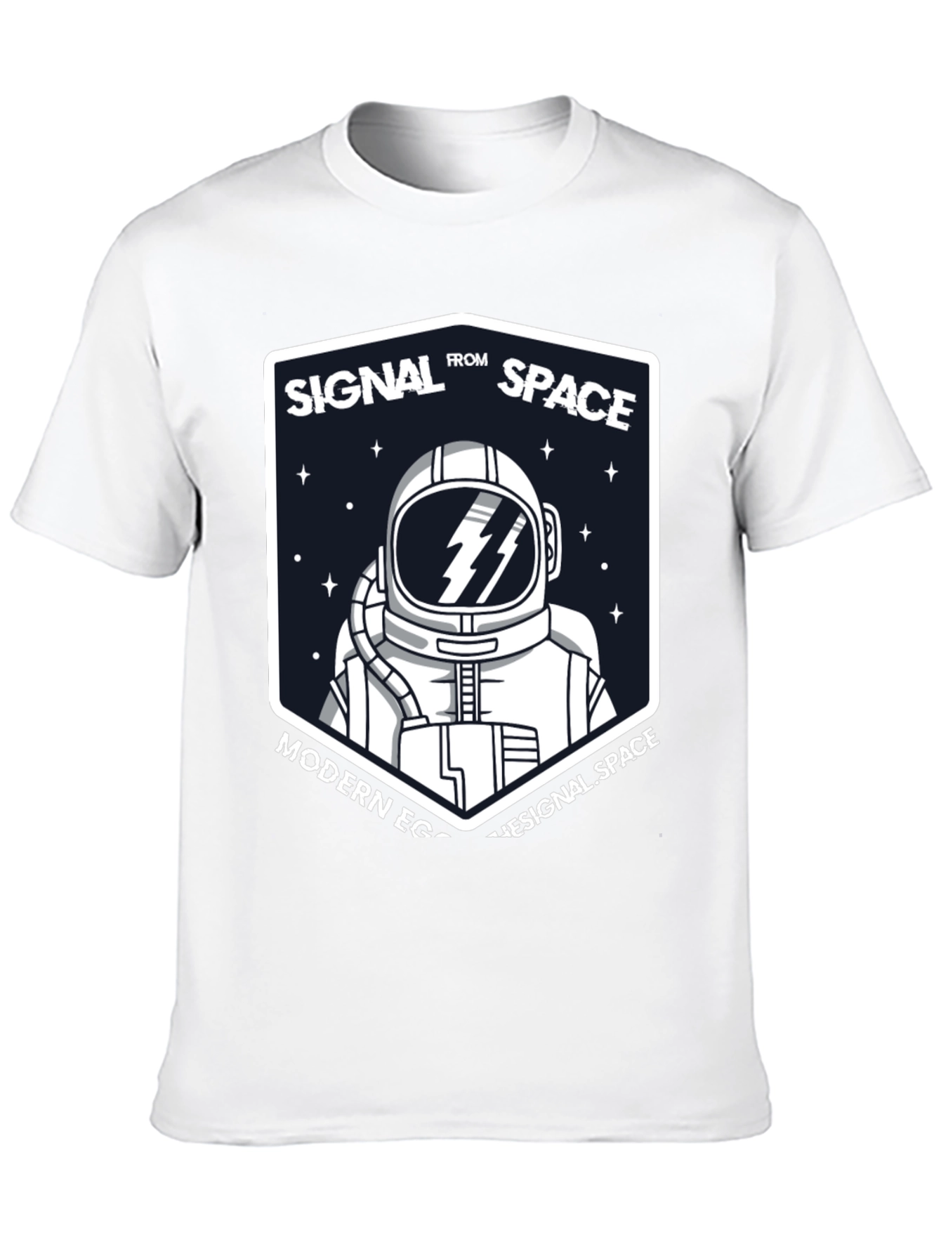 Signal From Space Astronaut Black T-Shirt