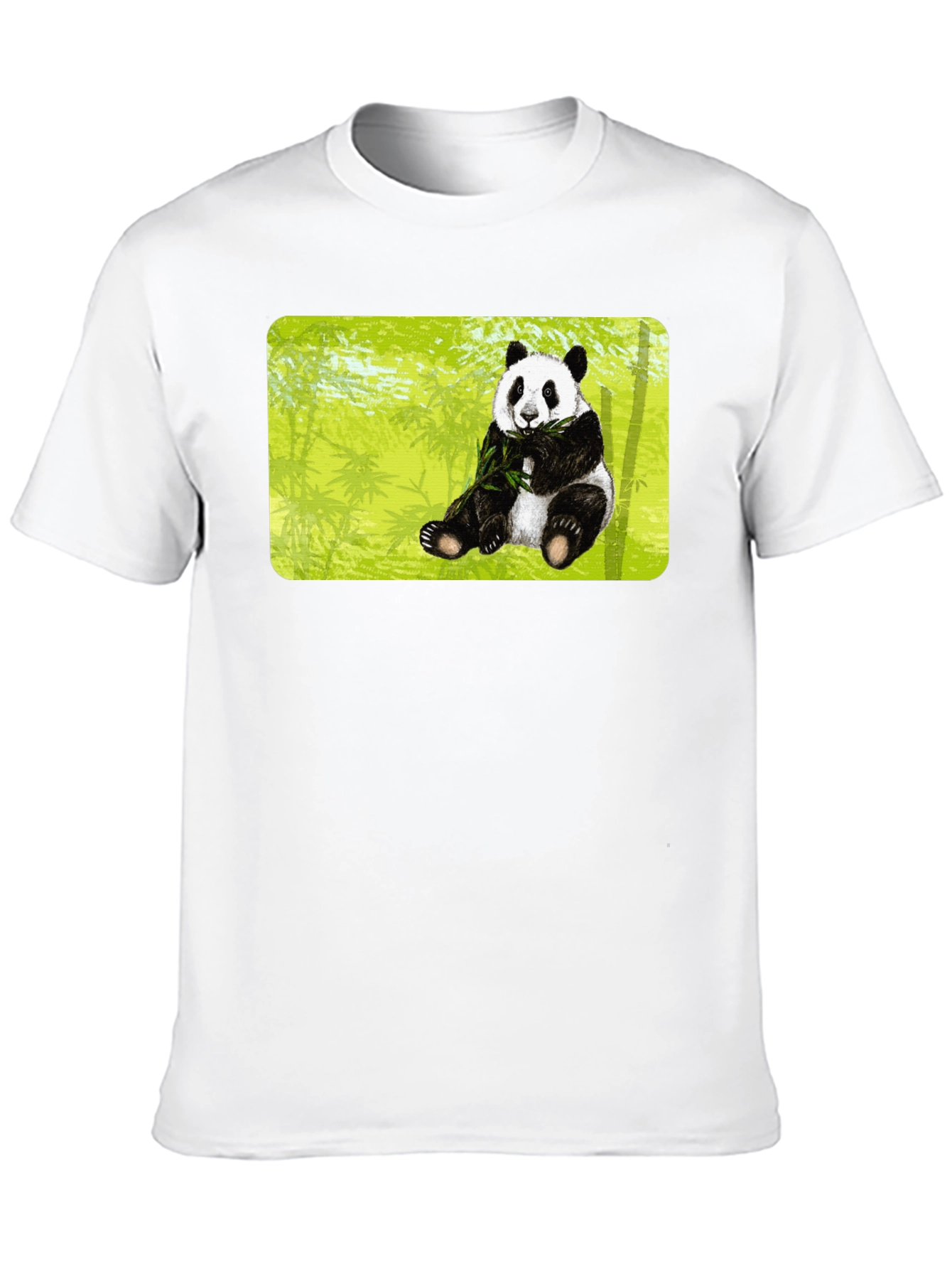 Panda Print T-Shirt - Black Cotton Tee