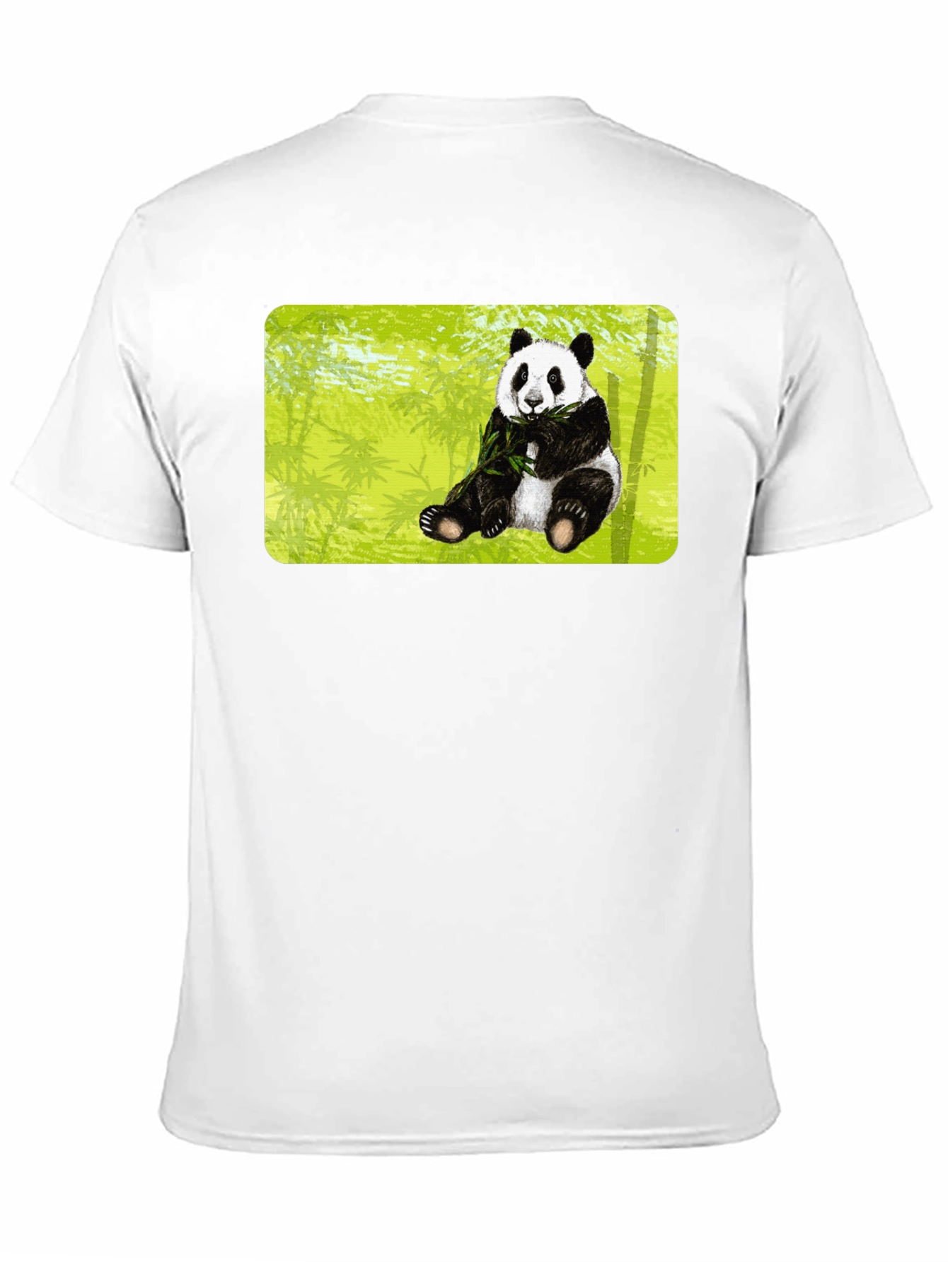 Panda Print T-Shirt - Black Cotton Tee