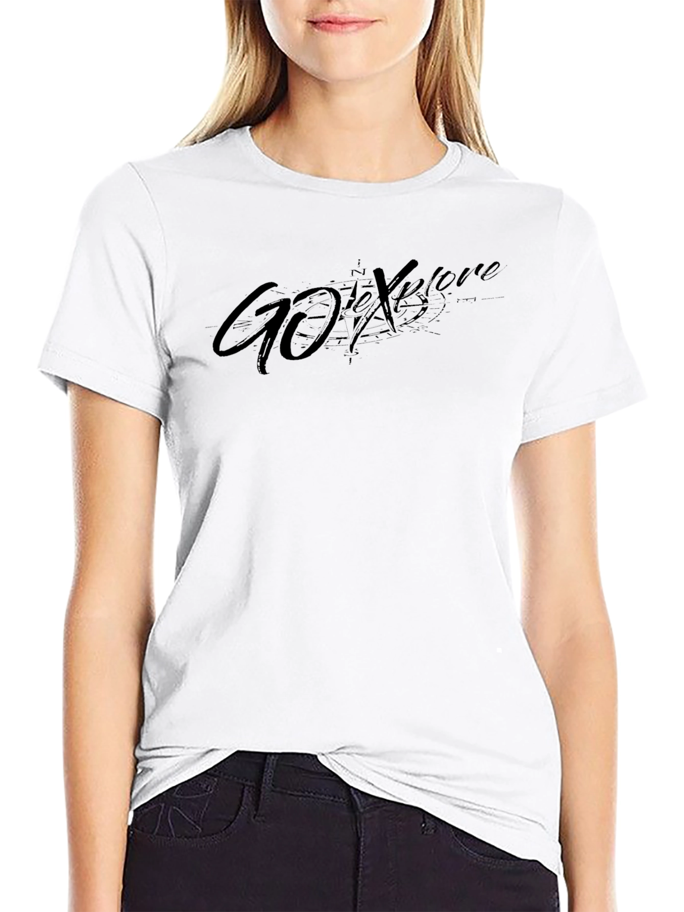 Mens Black Go Explore Graphic T-Shirt