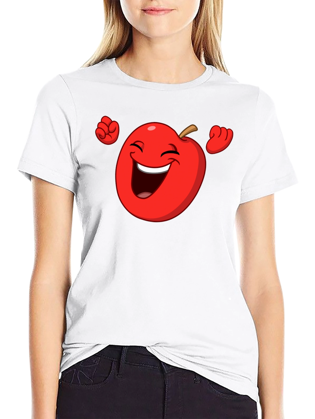Funny Apple Cartoon Graphic T-Shirt