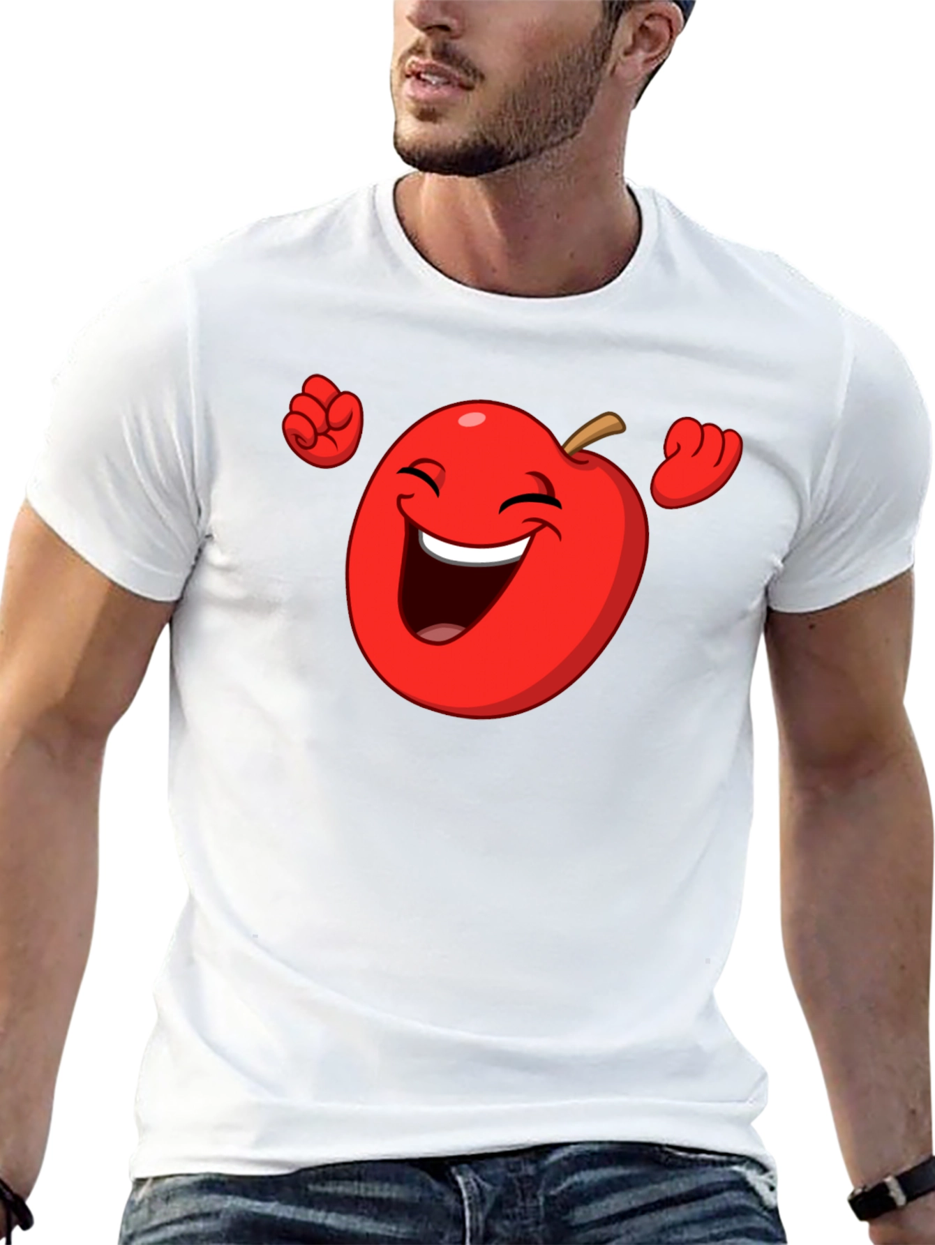 Funny Apple Cartoon Graphic T-Shirt