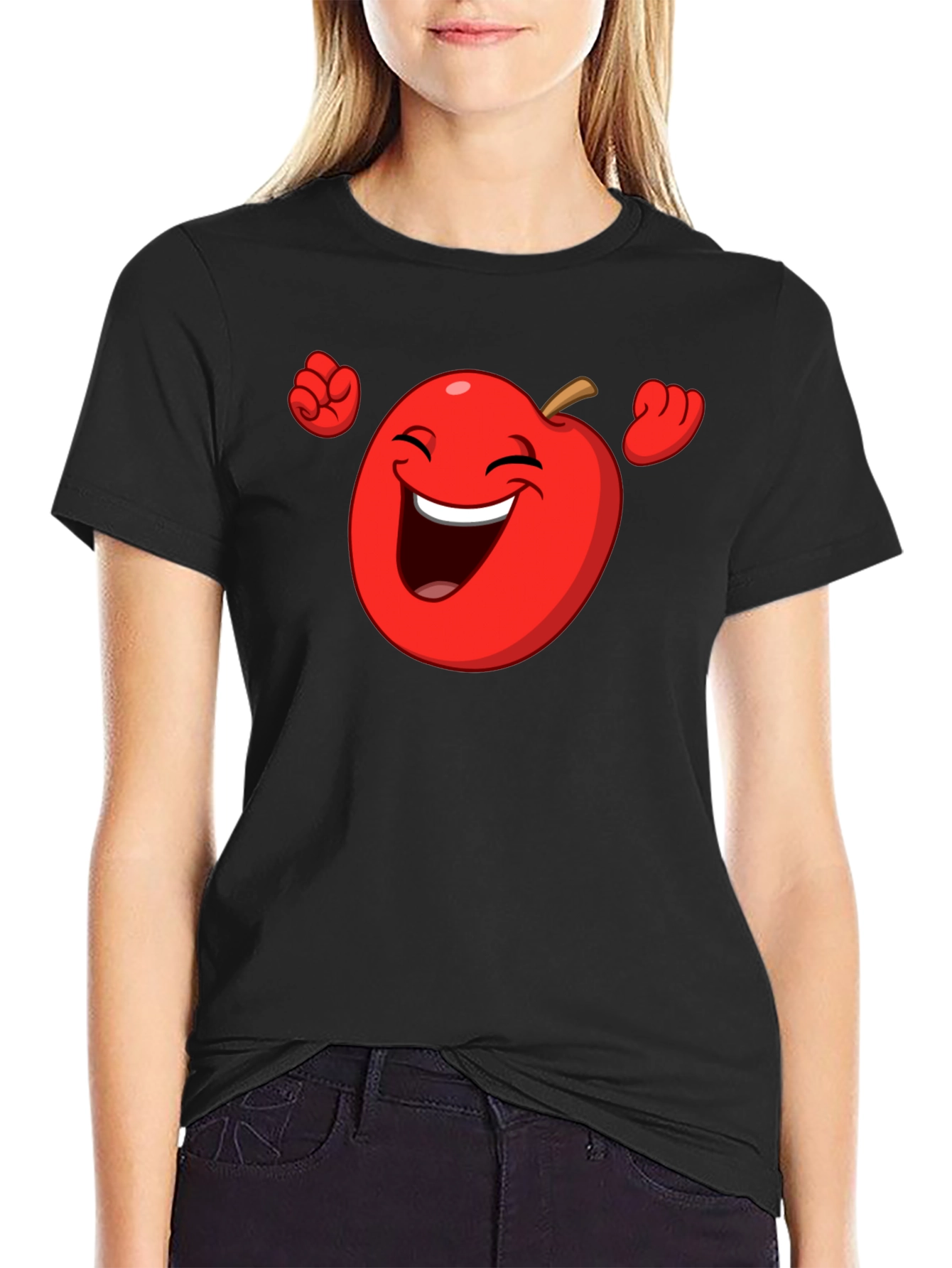 Funny Apple Cartoon Graphic T-Shirt