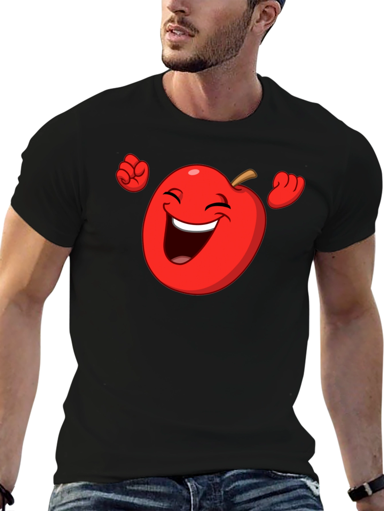 Funny Apple Cartoon Graphic T-Shirt