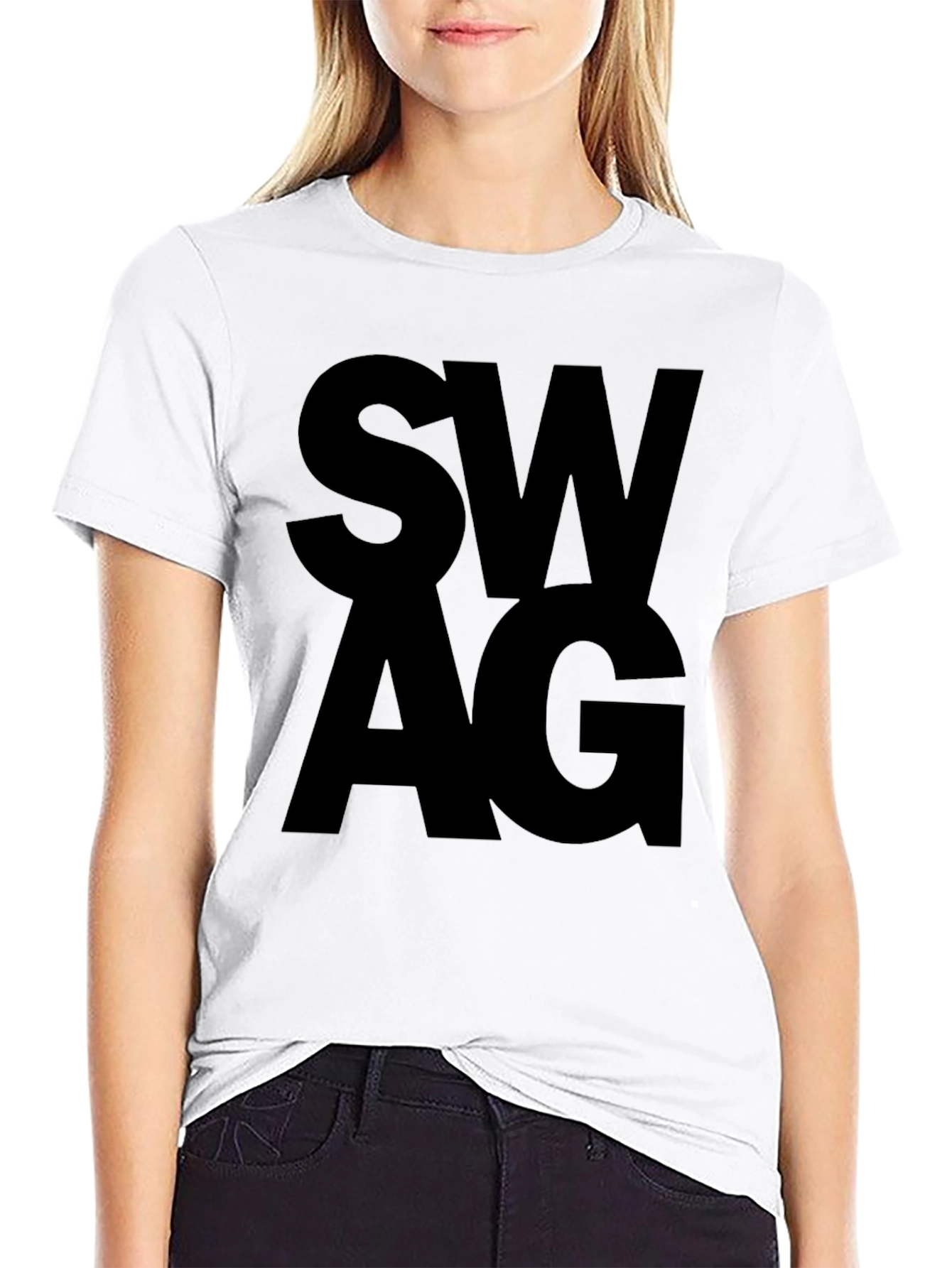 Swag Black Graphic Tee - Trendy Casual Style