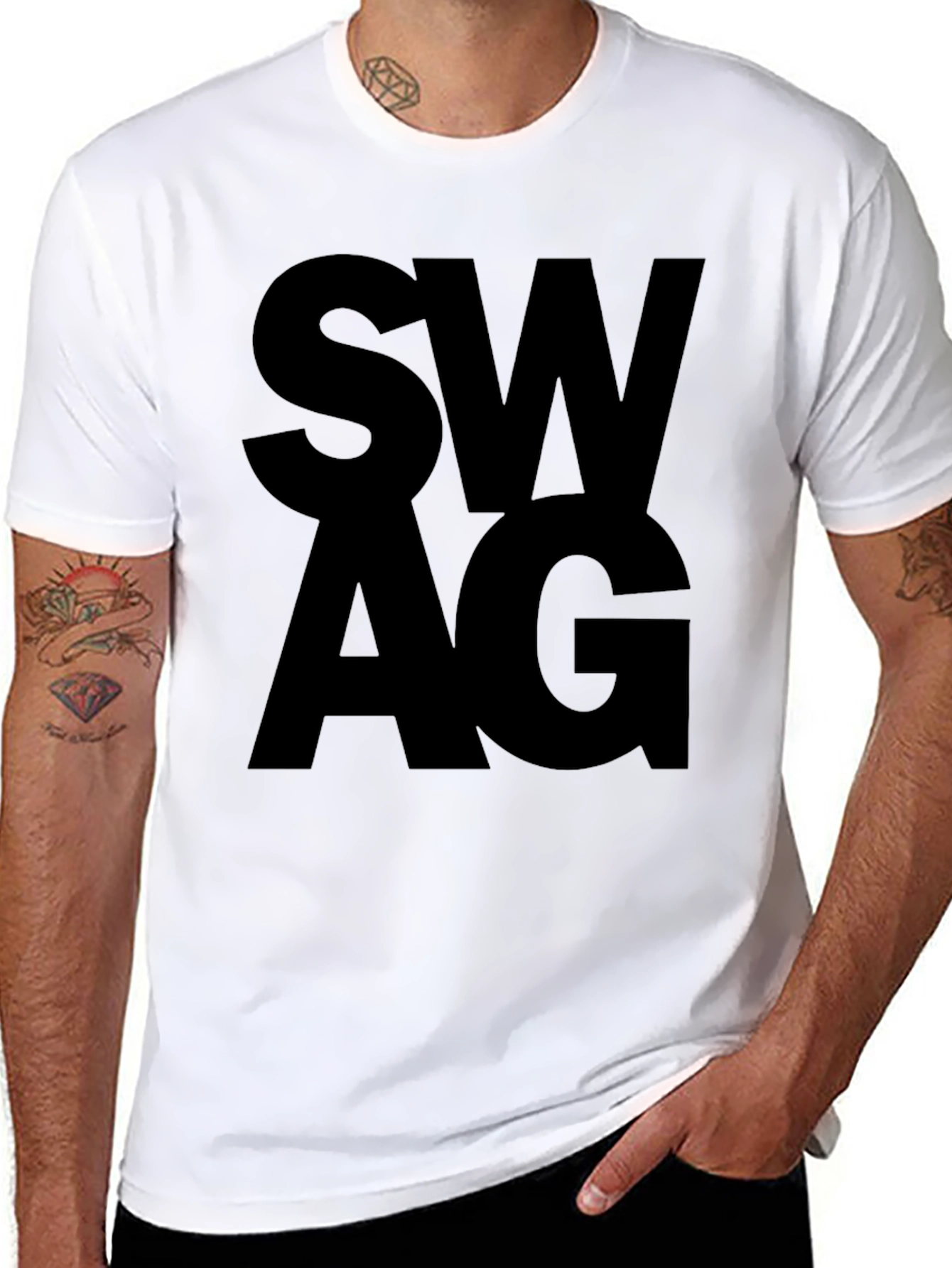 Swag Black Graphic Tee - Trendy Casual Style