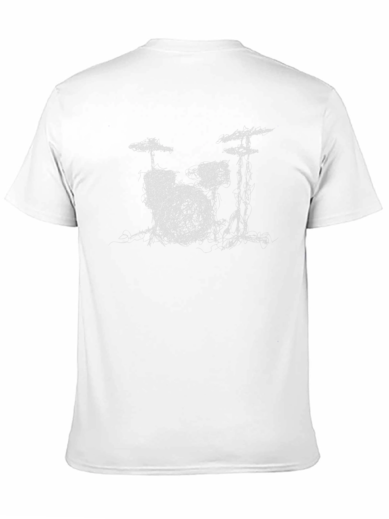 Drum Kit Sketch Graphic Tee - Black Cotton