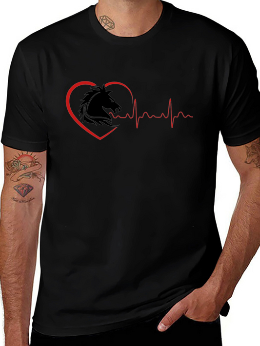 Horse Heartbeat T-Shirt - Equestrian Lover Tee