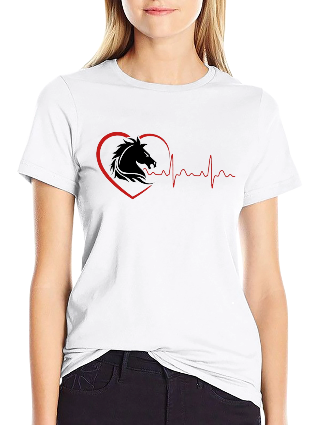 Horse Heartbeat T-Shirt - Equestrian Lover Tee
