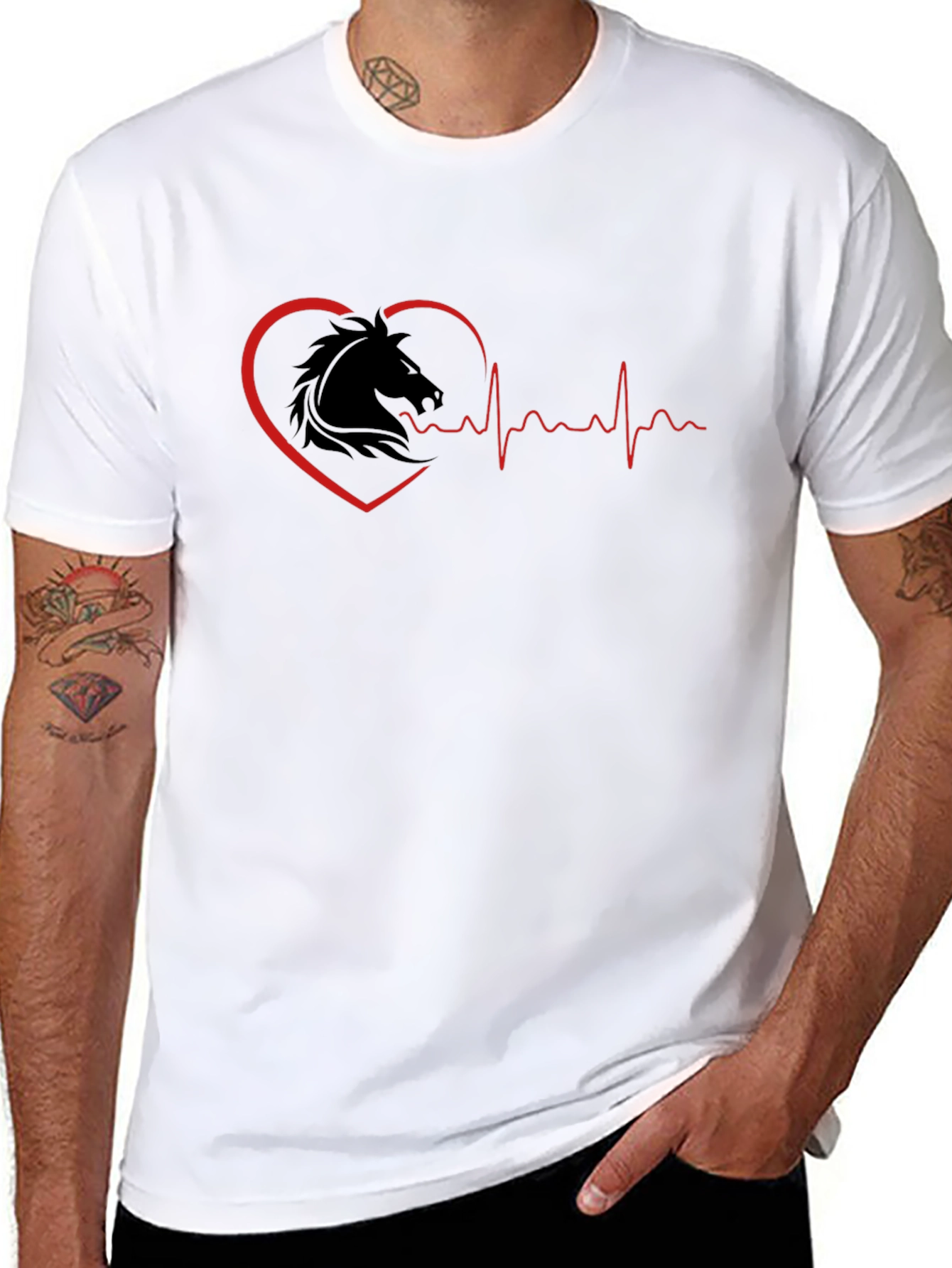 Horse Heartbeat T-Shirt - Equestrian Lover Tee