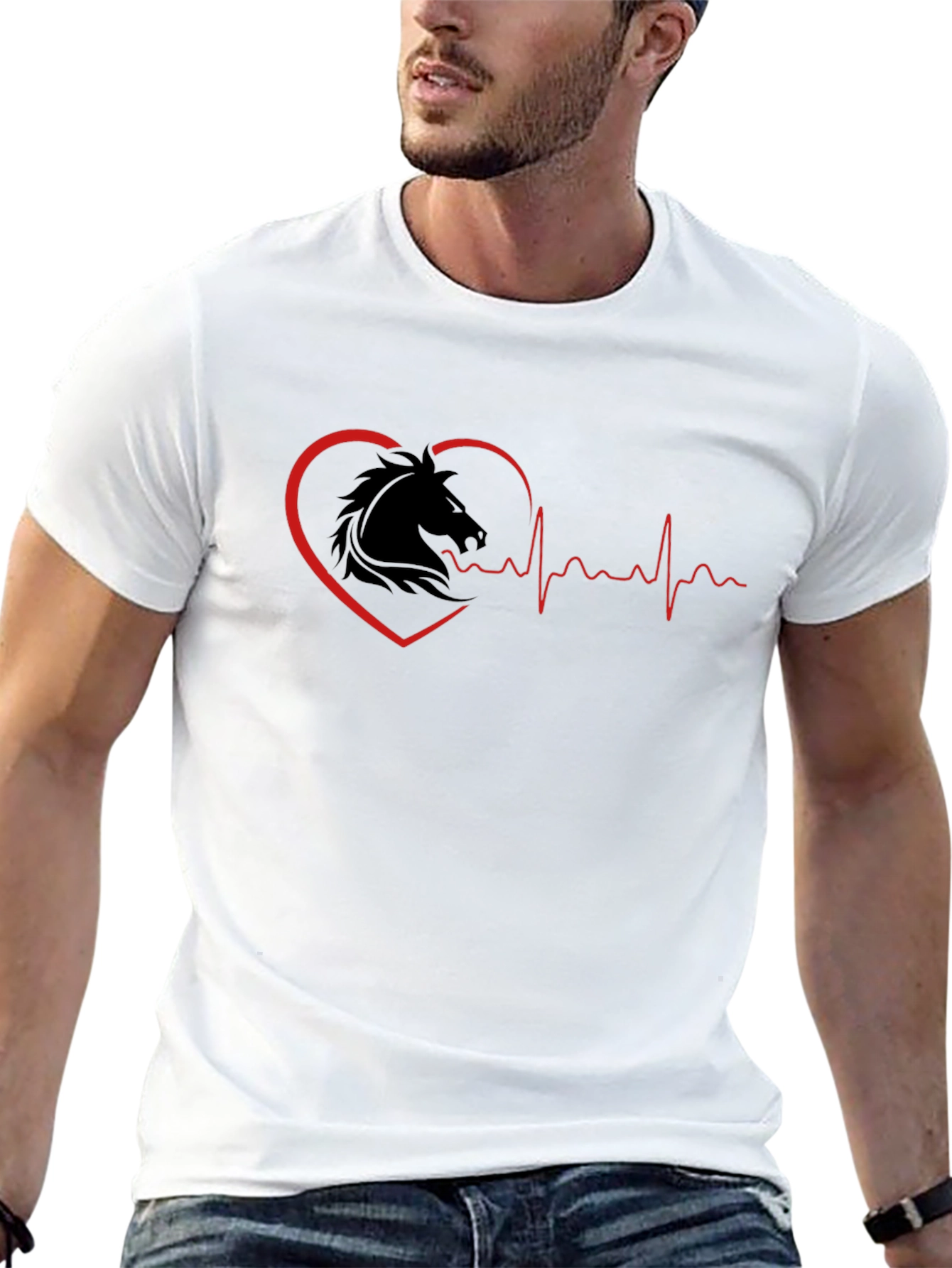 Horse Heartbeat T-Shirt - Equestrian Lover Tee