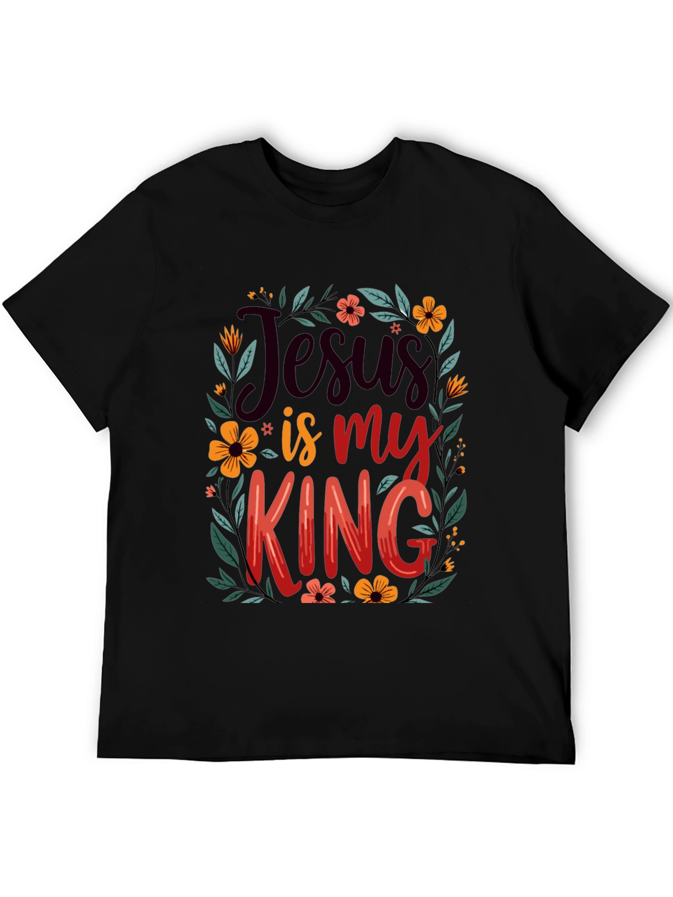 Jesus is My King Floral T-Shirt