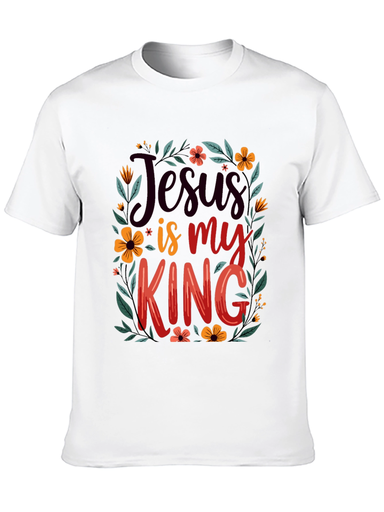 Jesus is My King Floral T-Shirt