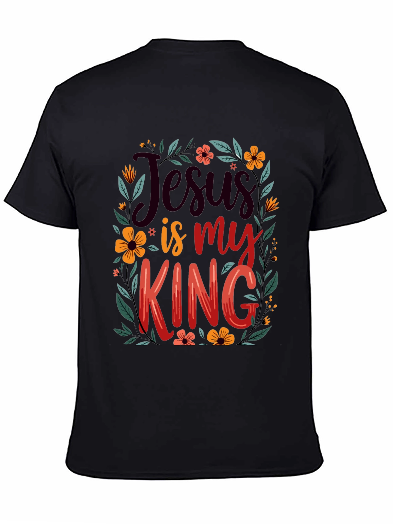 Jesus is My King Floral T-Shirt