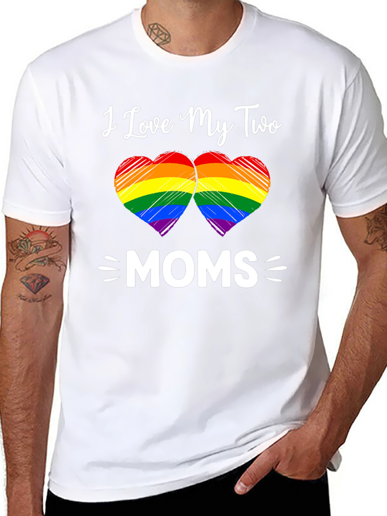 I Love My Two Moms T-Shirt LGBTQ+ Pride
