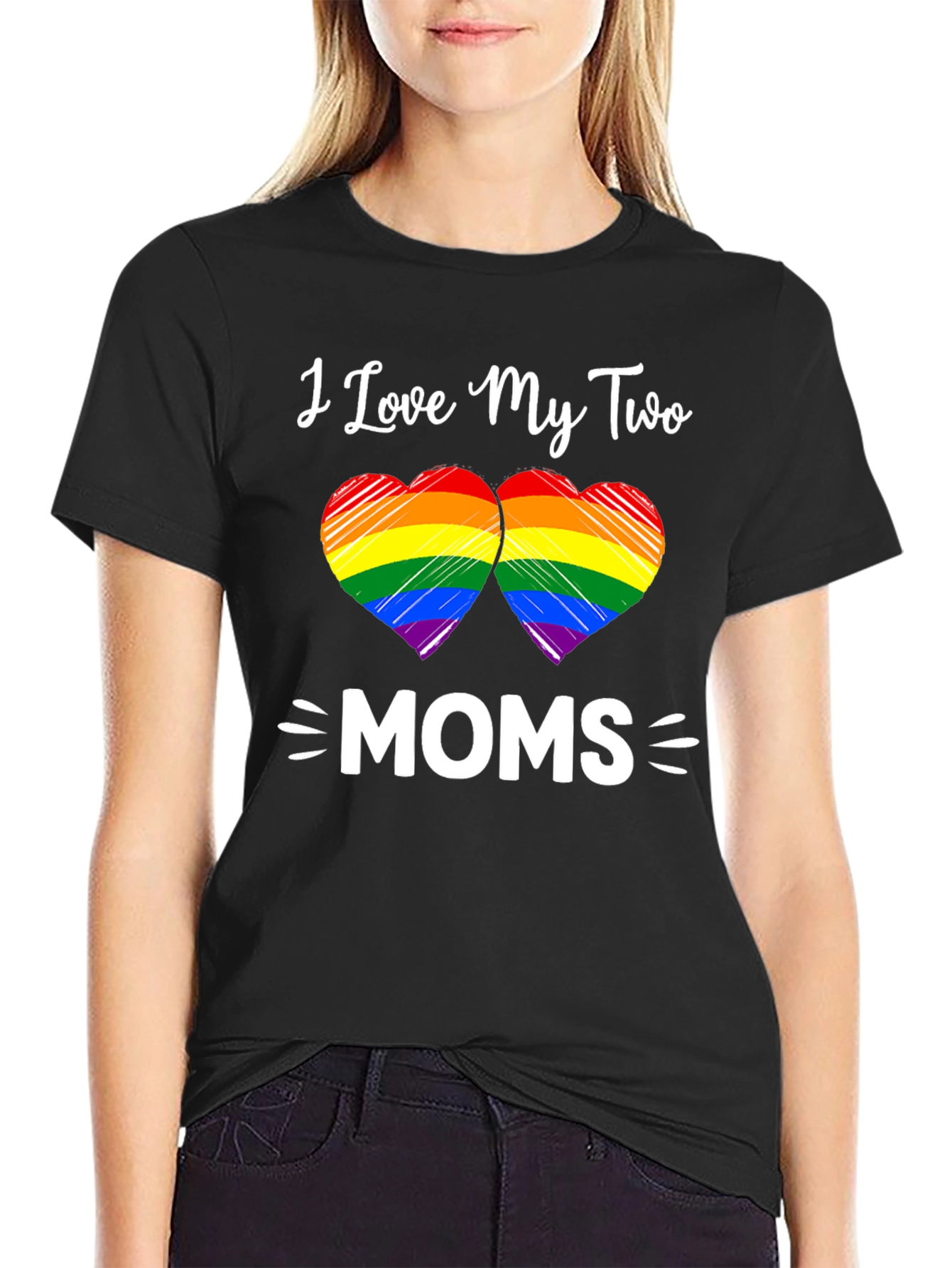 I Love My Two Moms T-Shirt LGBTQ+ Pride