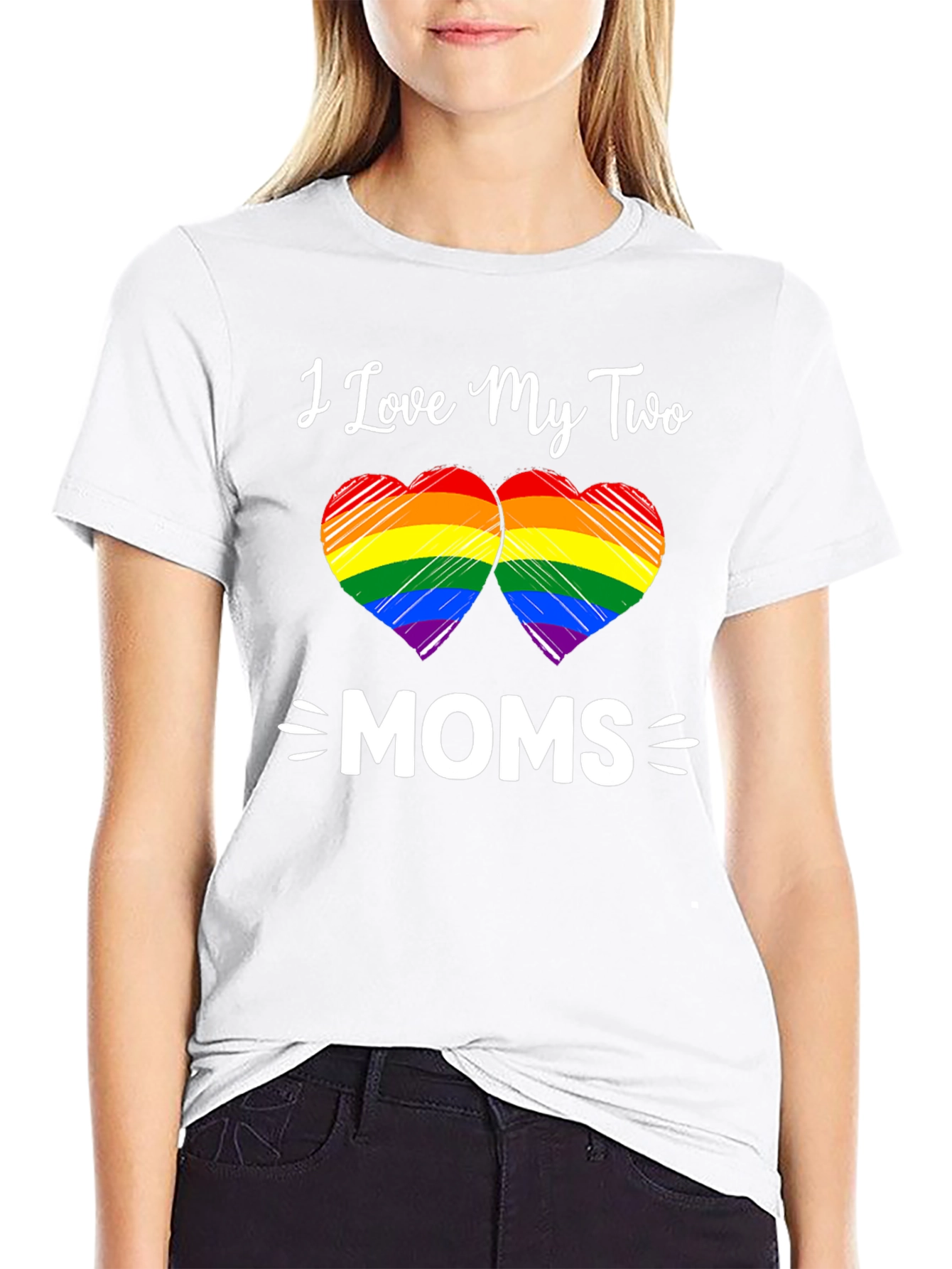 I Love My Two Moms T-Shirt LGBTQ+ Pride