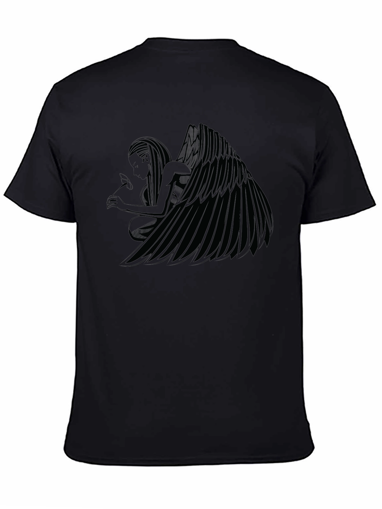 Winged Angel Graphic Tee - Black