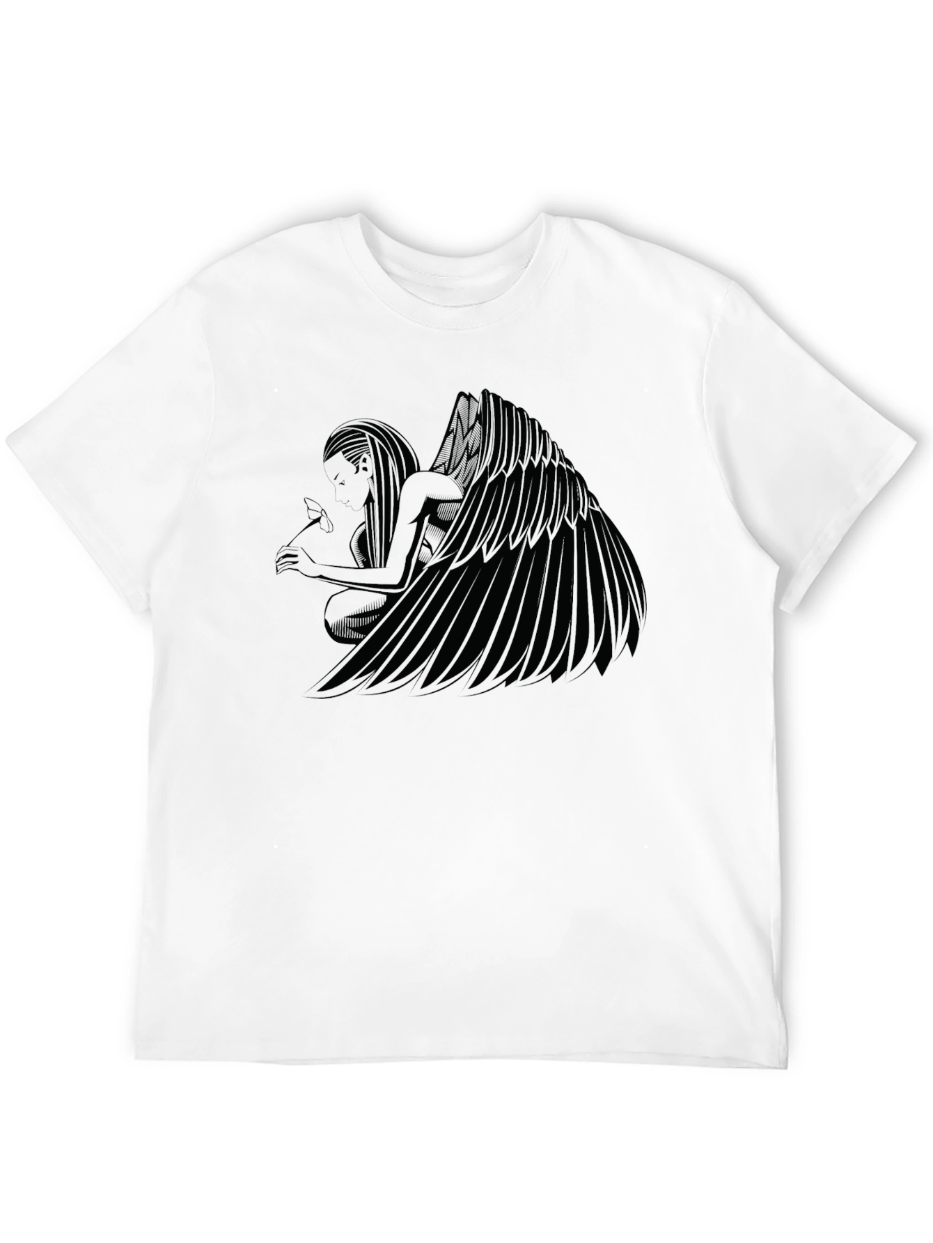 Winged Angel Graphic Tee - Black