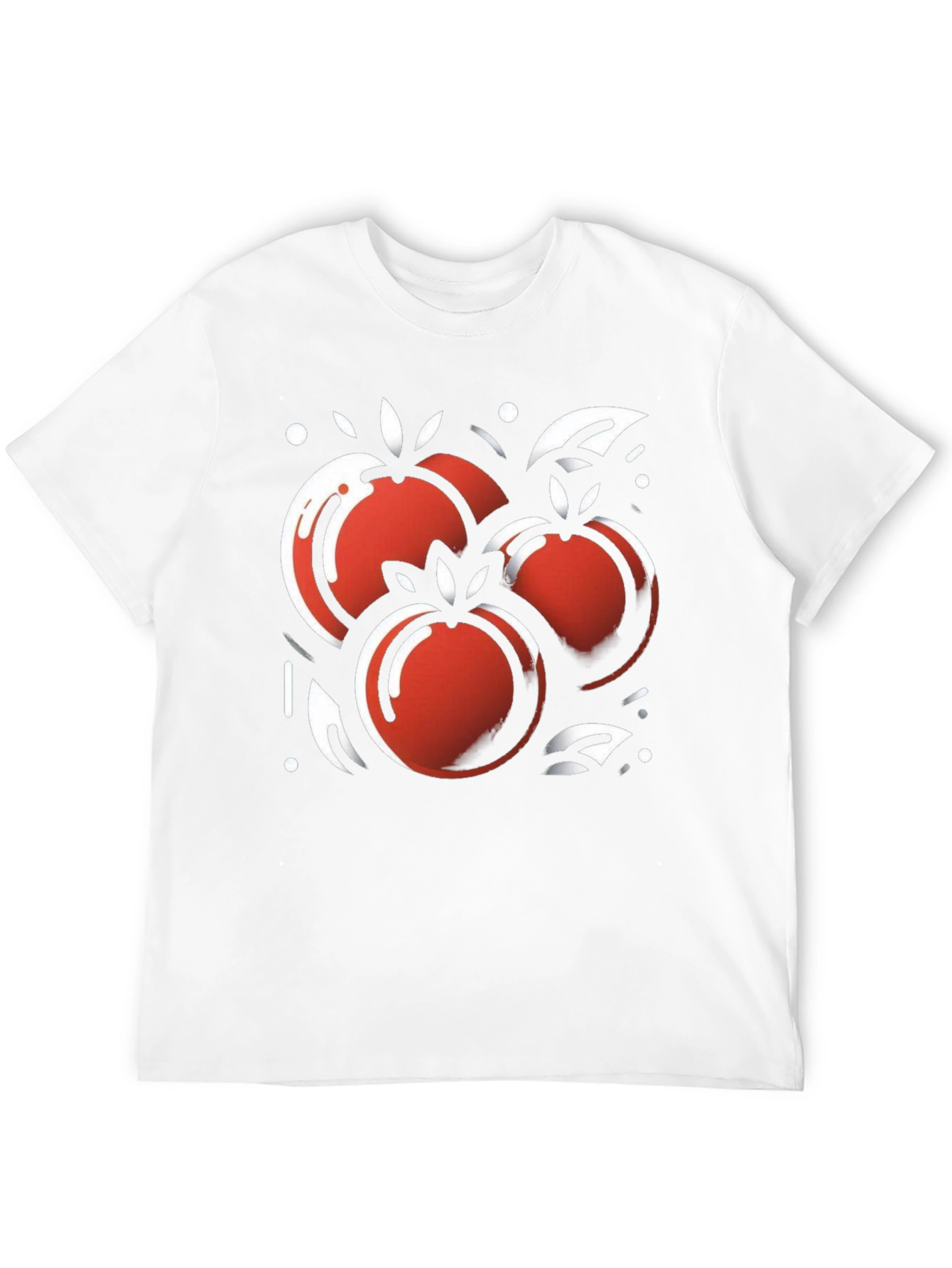 Stylish Black Tee with Artistic Fruit Graphic