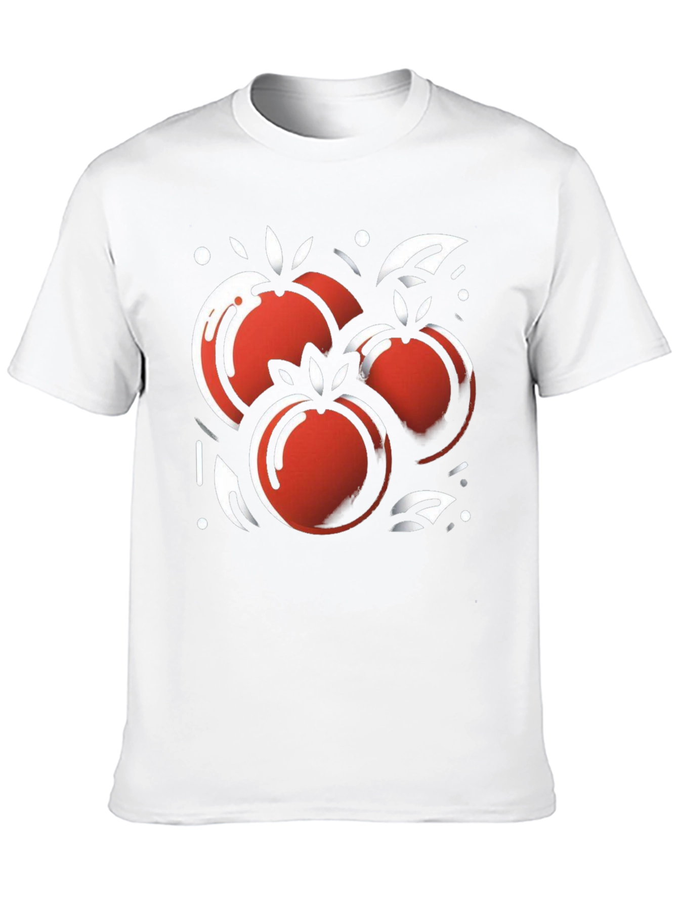 Stylish Black Tee with Artistic Fruit Graphic