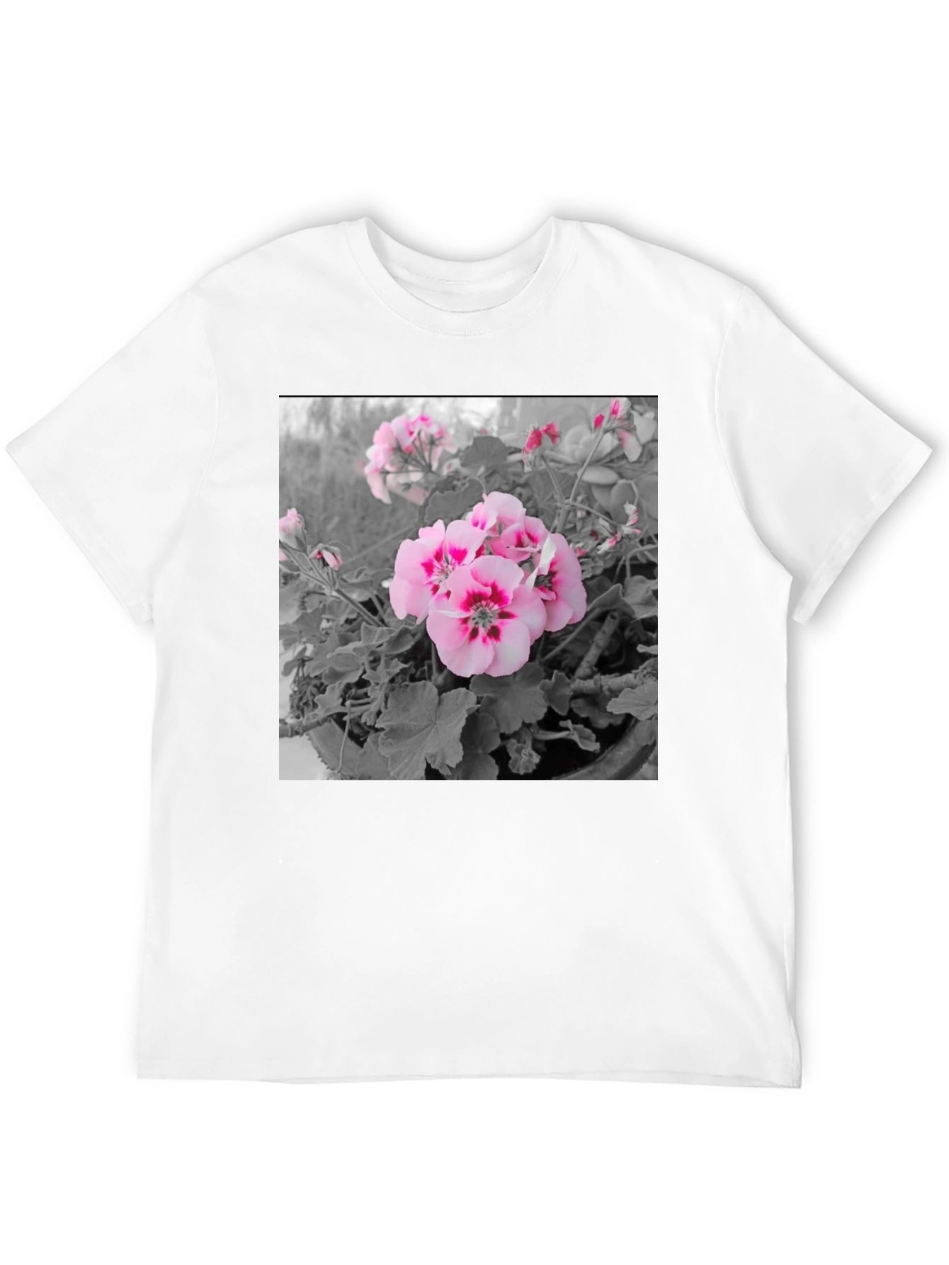 Floral Graphic Tee - Black Cotton Comfort