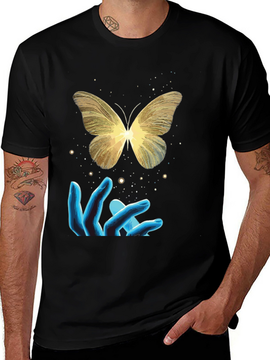 Butterfly and Hands Graphic Tee - Black