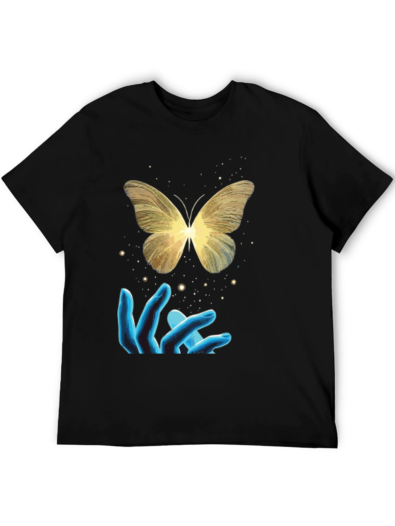 Butterfly and Hands Graphic Tee - Black