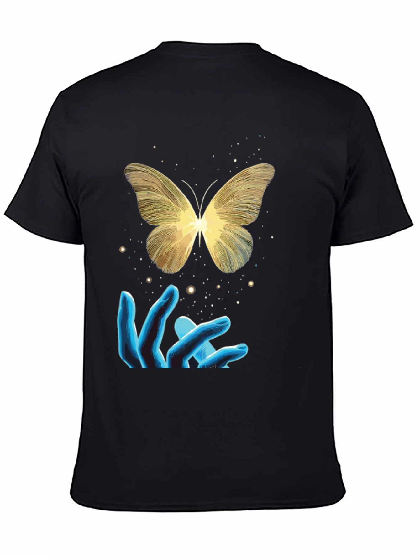 Butterfly and Hands Graphic Tee - Black