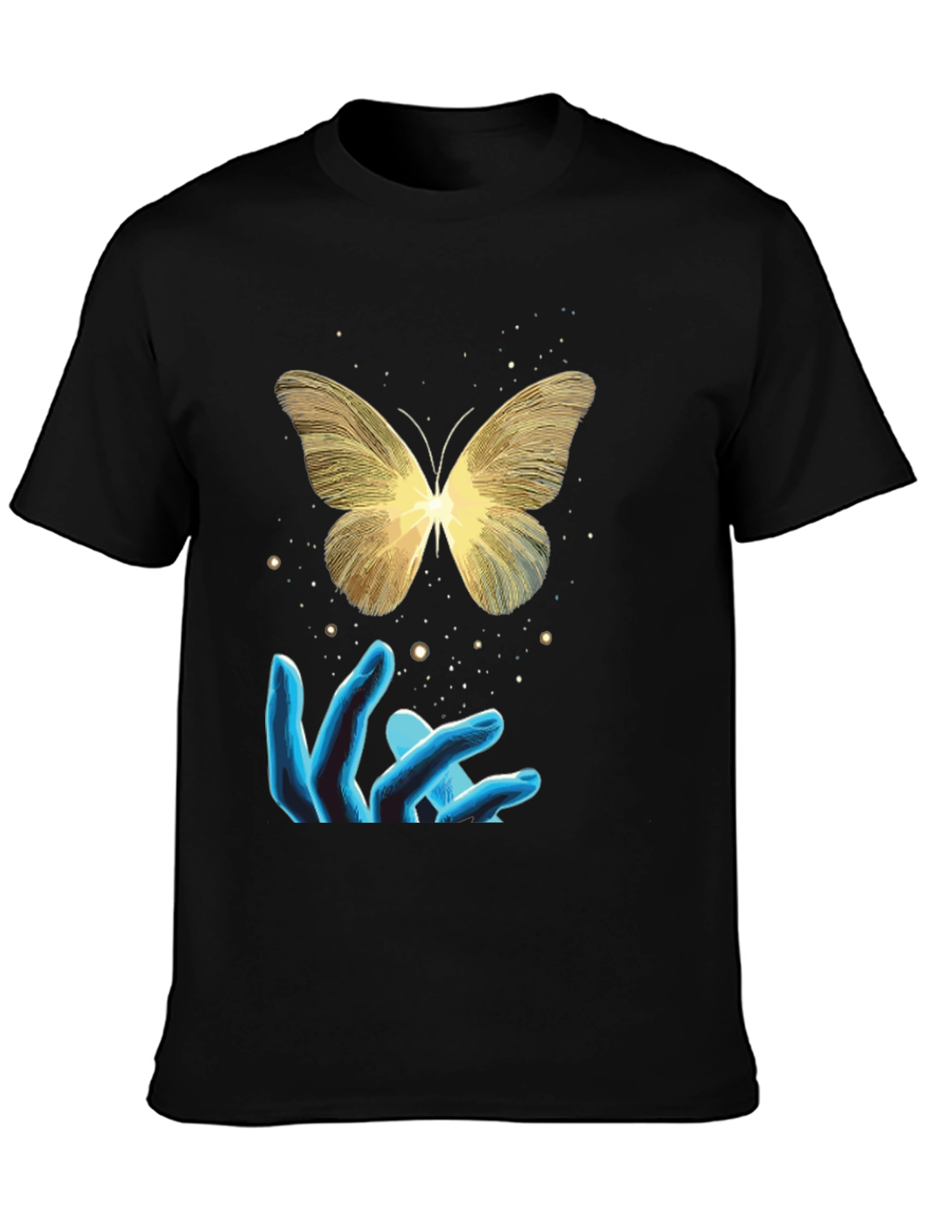 Butterfly and Hands Graphic Tee - Black