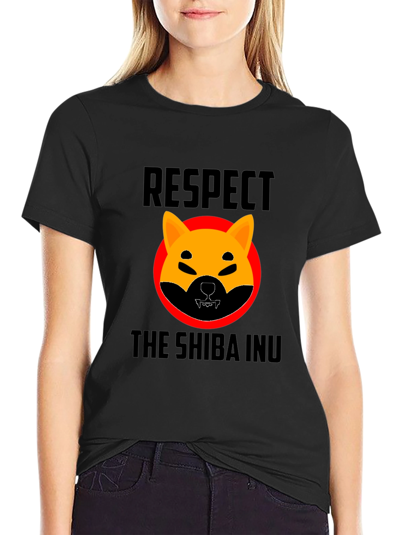 Respect the Shiba Inu T-Shirt - Black