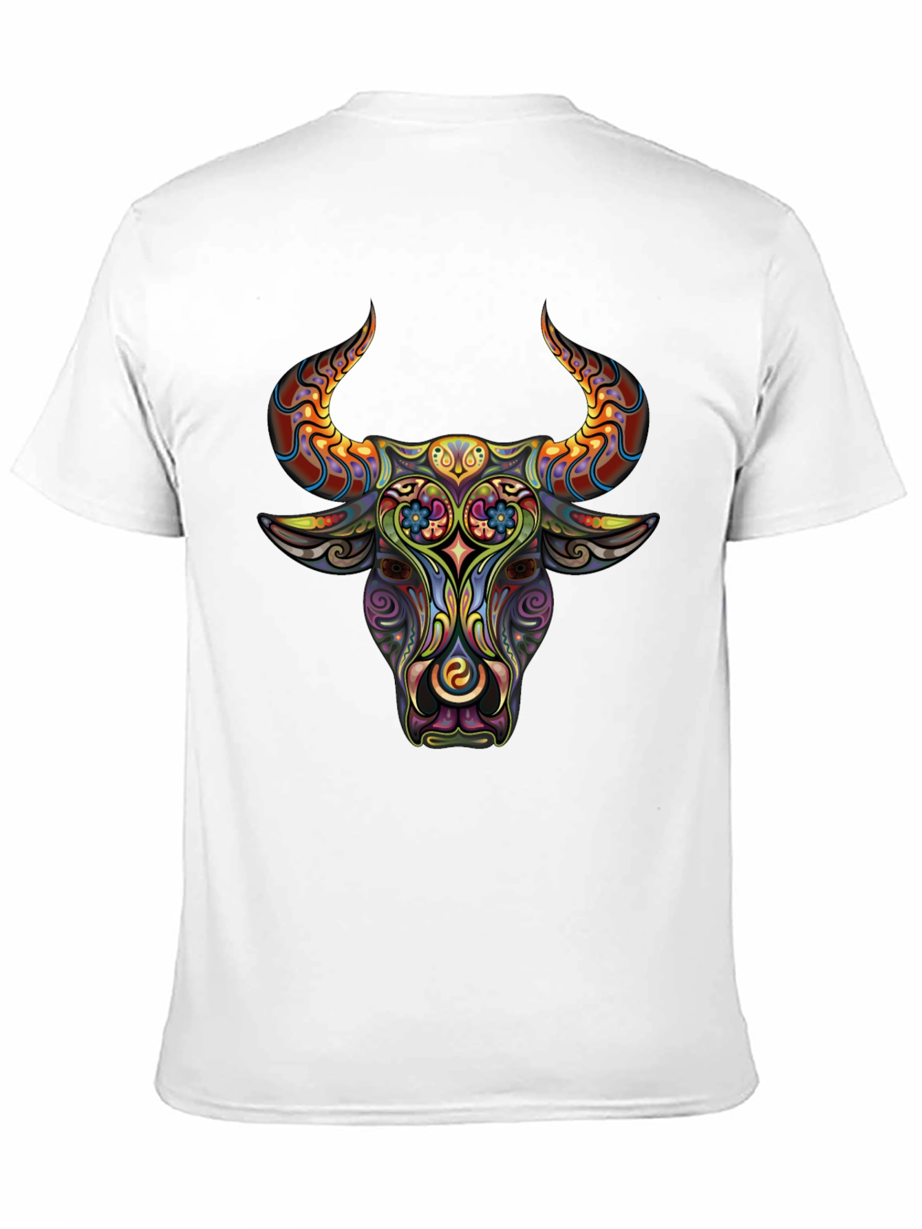 Psychedelic Bull Graphic Tee - Mens Black T-Shirt