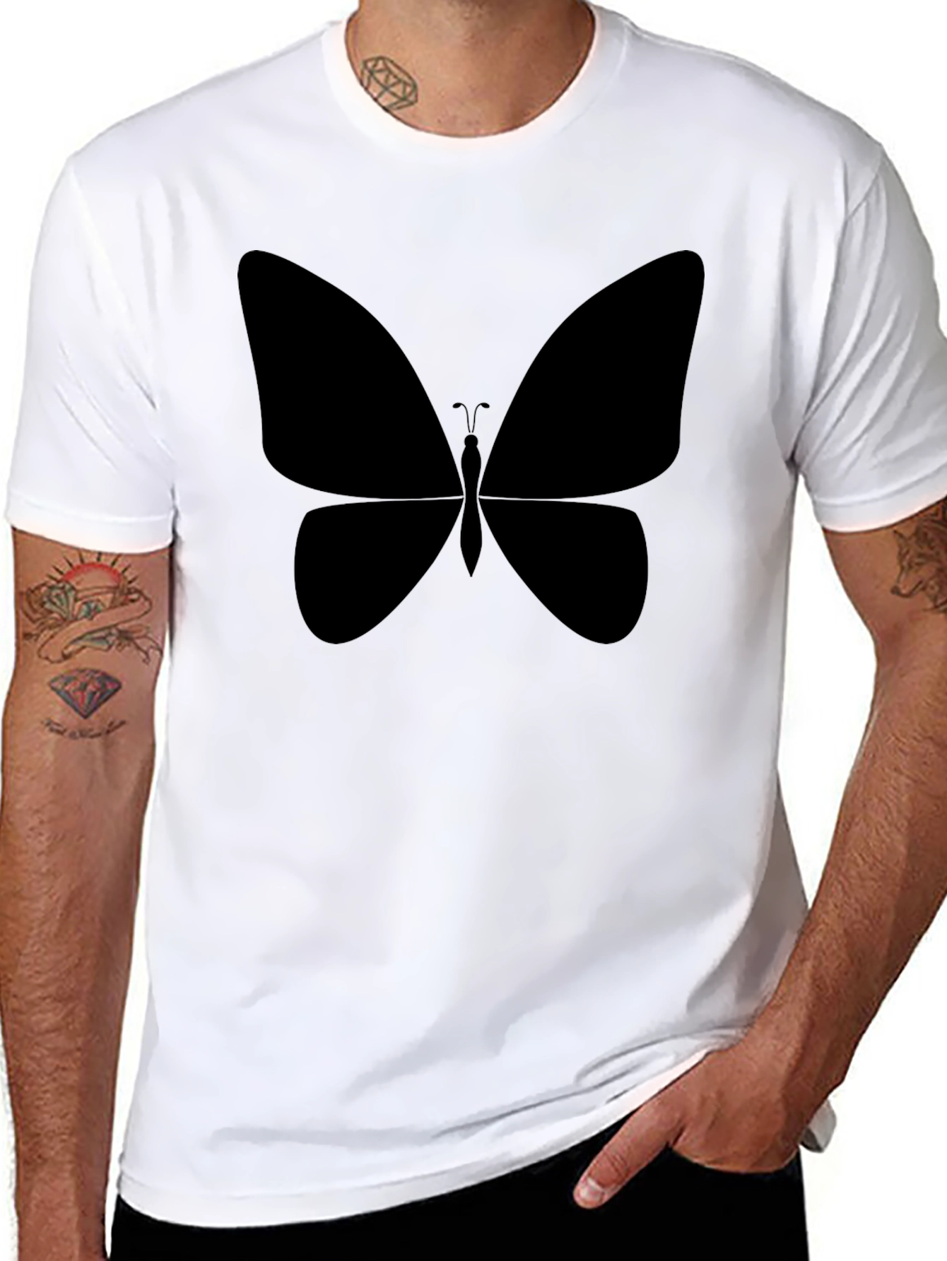 Butterfly Graphic Black T-Shirt - Stylish & Comfortable
