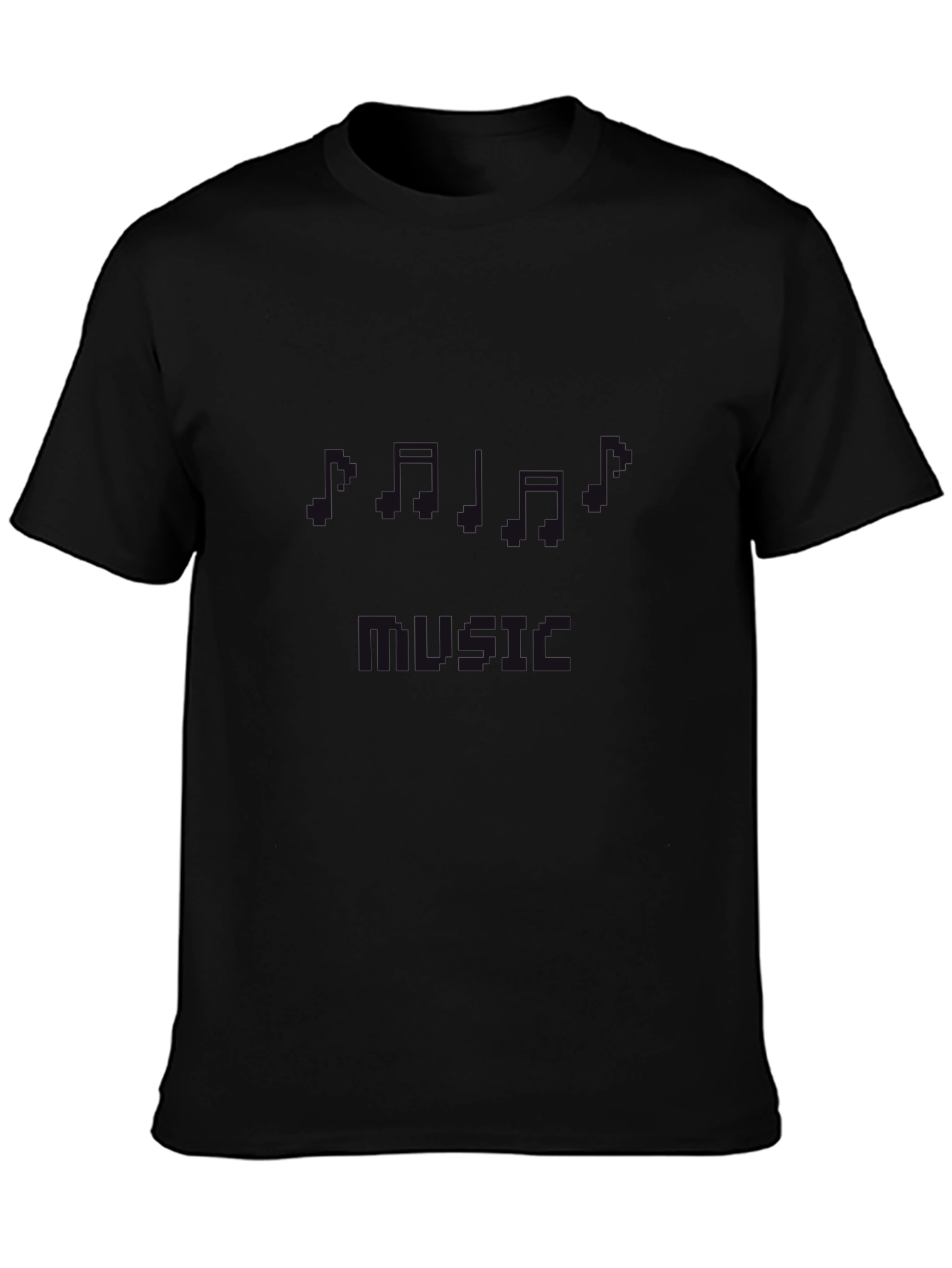 Music Notes Graphic Black T-Shirt