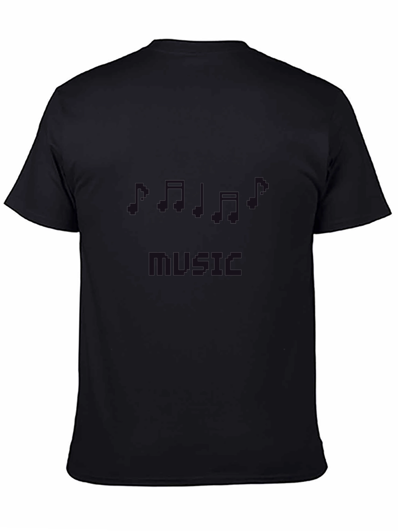 Music Notes Graphic Black T-Shirt