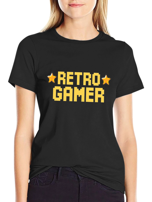 Retro Gamer Black T-Shirt - Pixelated Design