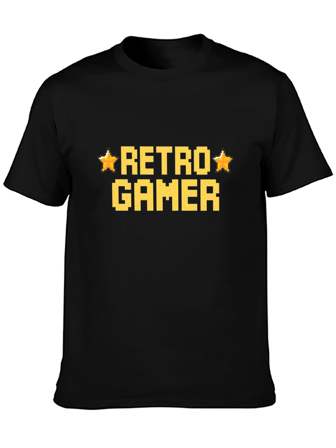 Retro Gamer Black T-Shirt - Pixelated Design