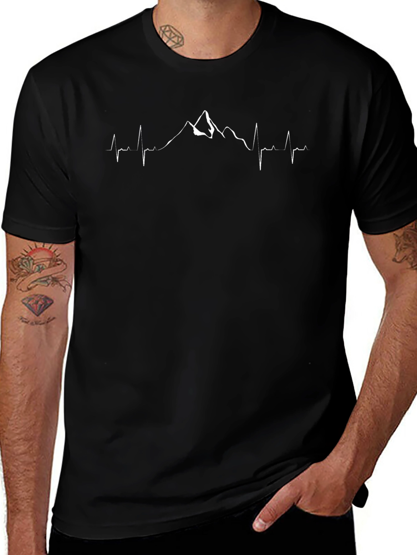 Mountain Heartbeat Graphic Tee - Black