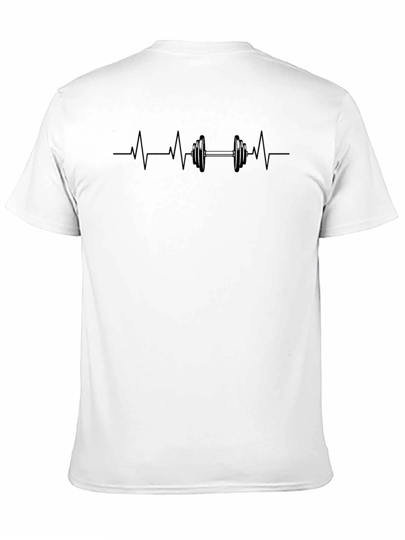 Fitness Heartbeat Dumbbell Graphic T-Shirt
