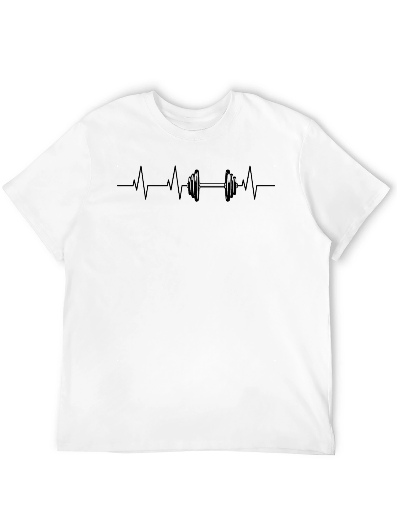 Fitness Heartbeat Dumbbell Graphic T-Shirt
