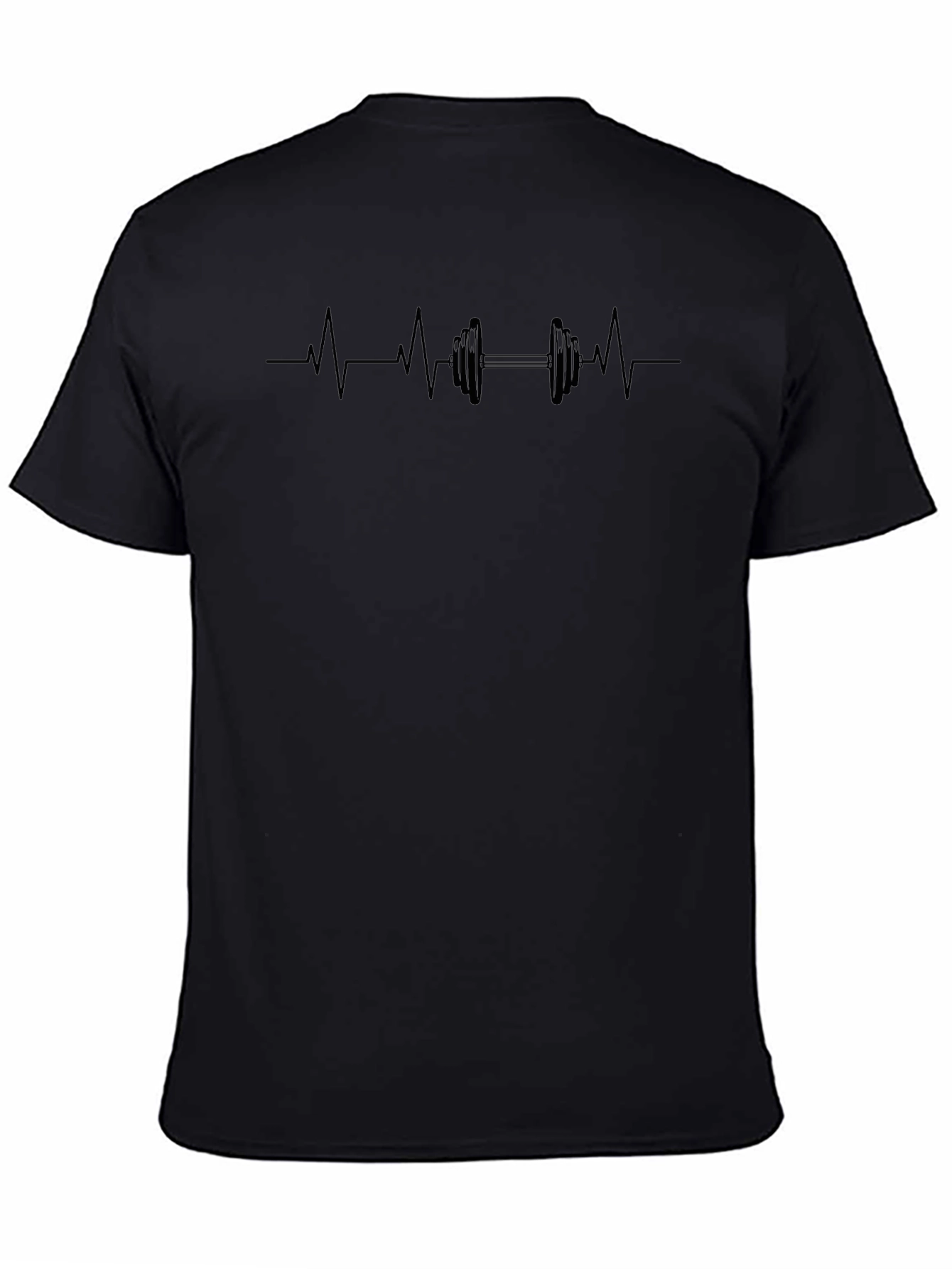 Fitness Heartbeat Dumbbell Graphic T-Shirt