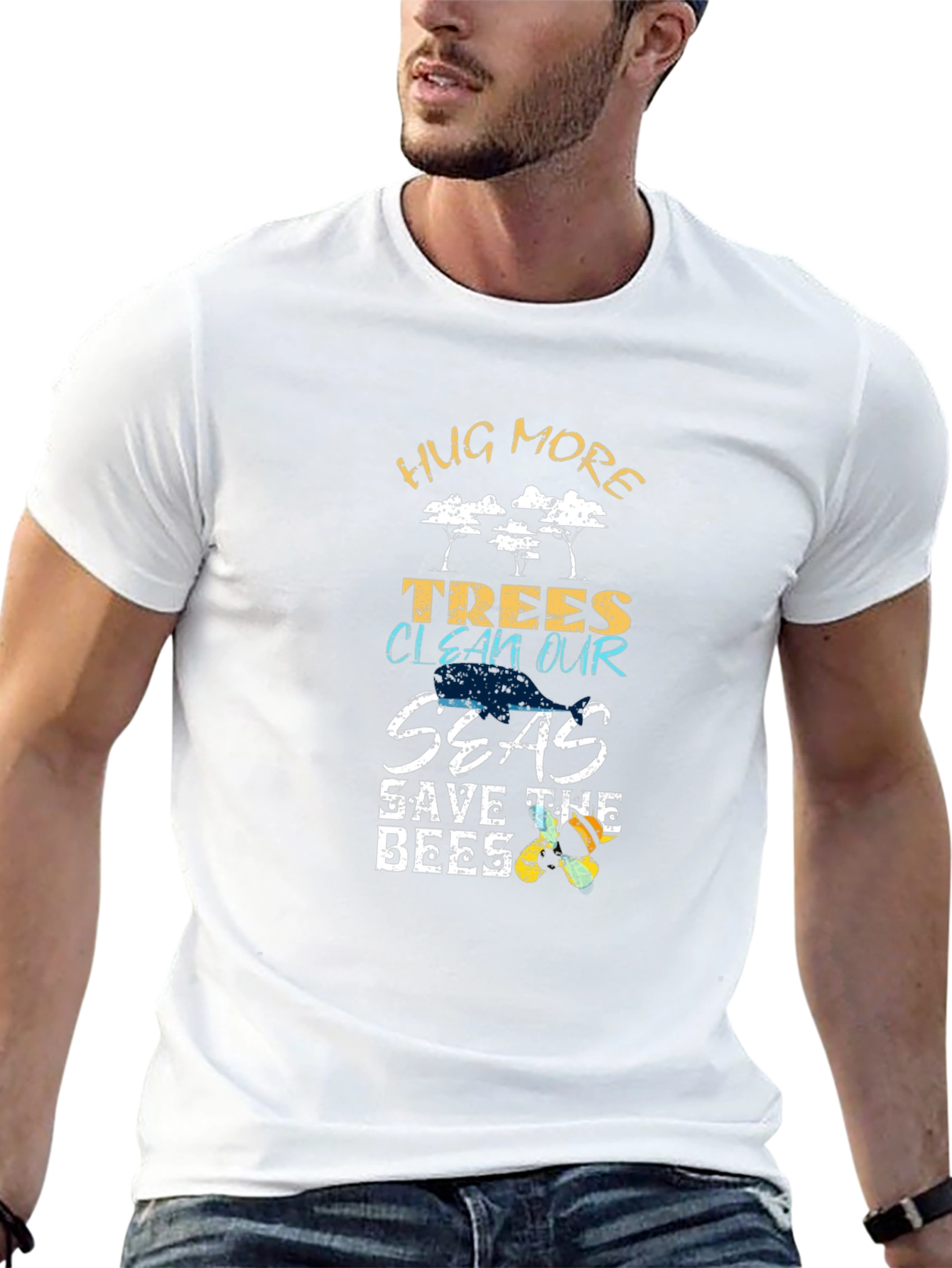 Eco-Friendly Graphic T-Shirt - Hug More Trees