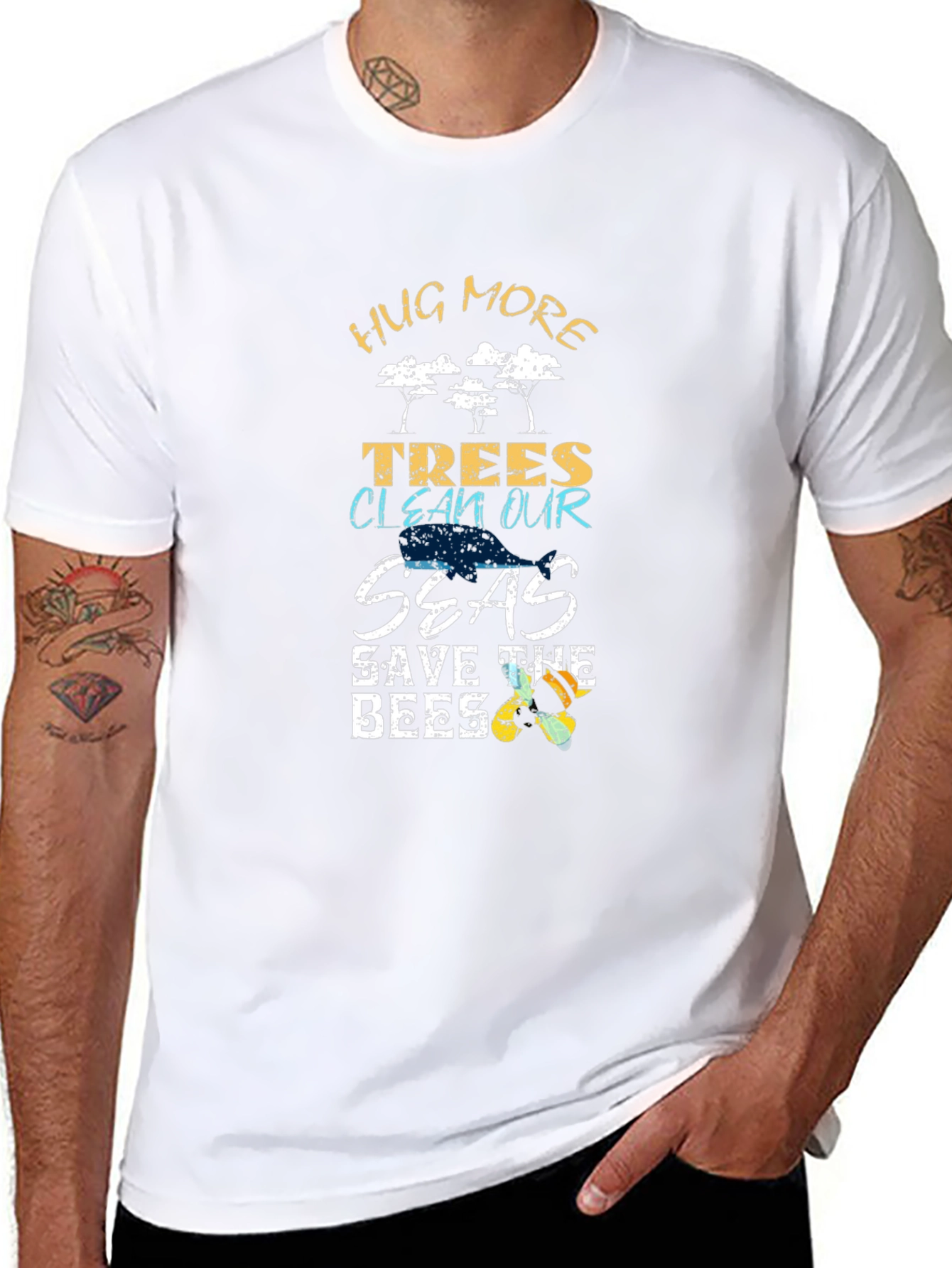 Eco-Friendly Graphic T-Shirt - Hug More Trees