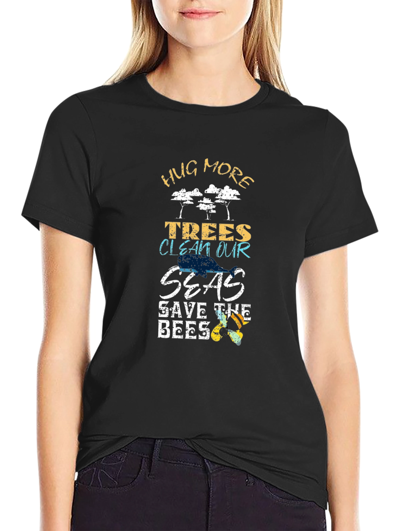 Eco-Friendly Graphic T-Shirt - Hug More Trees