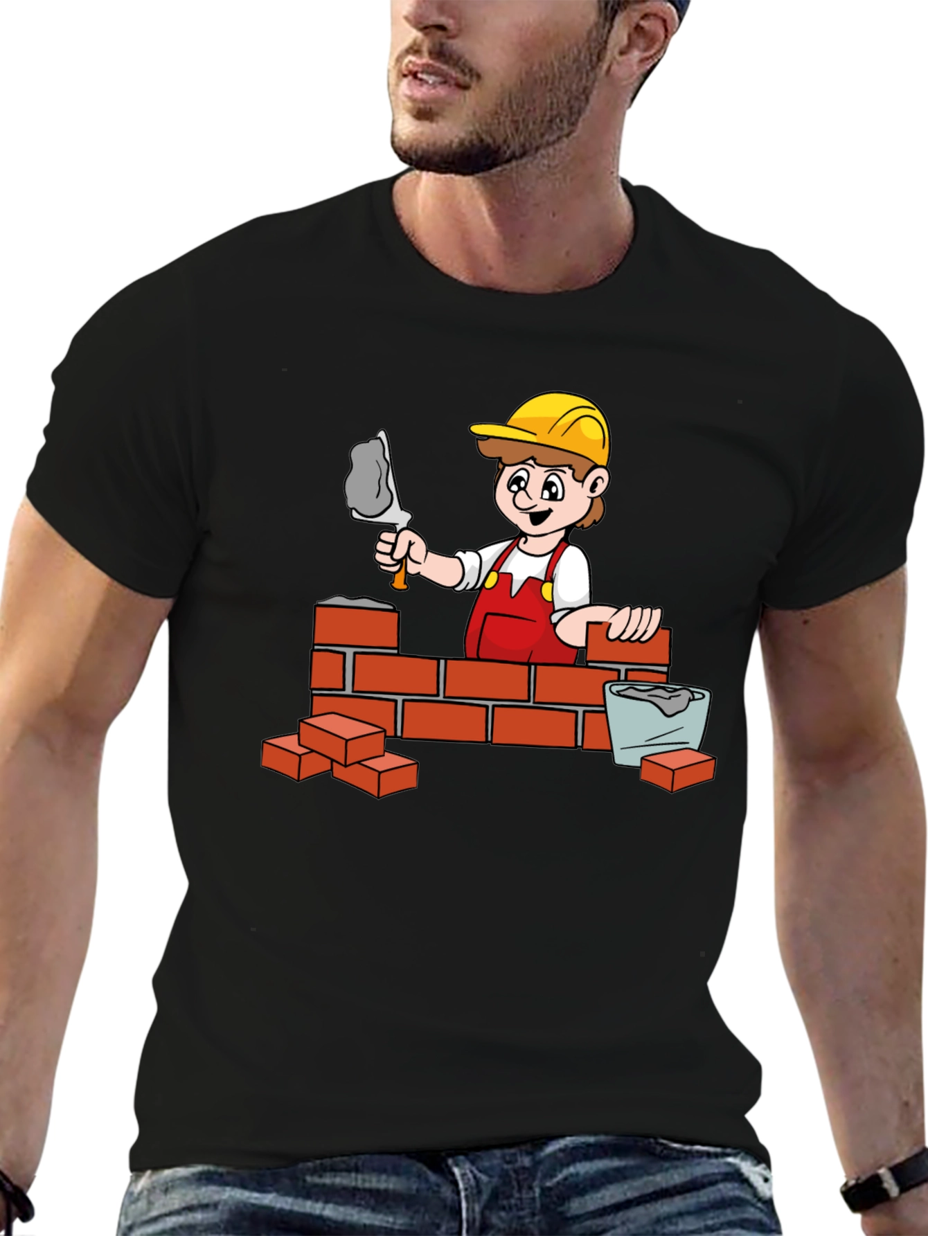 Bricklayer Cartoon Graphic Tee