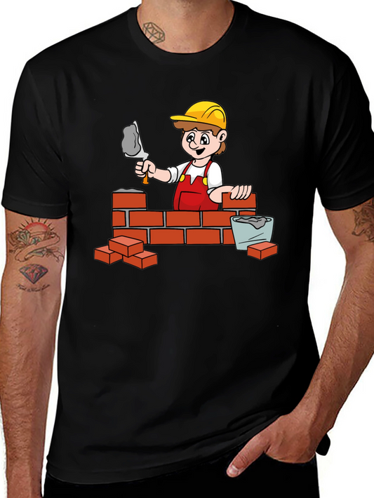 Bricklayer Cartoon Graphic Tee