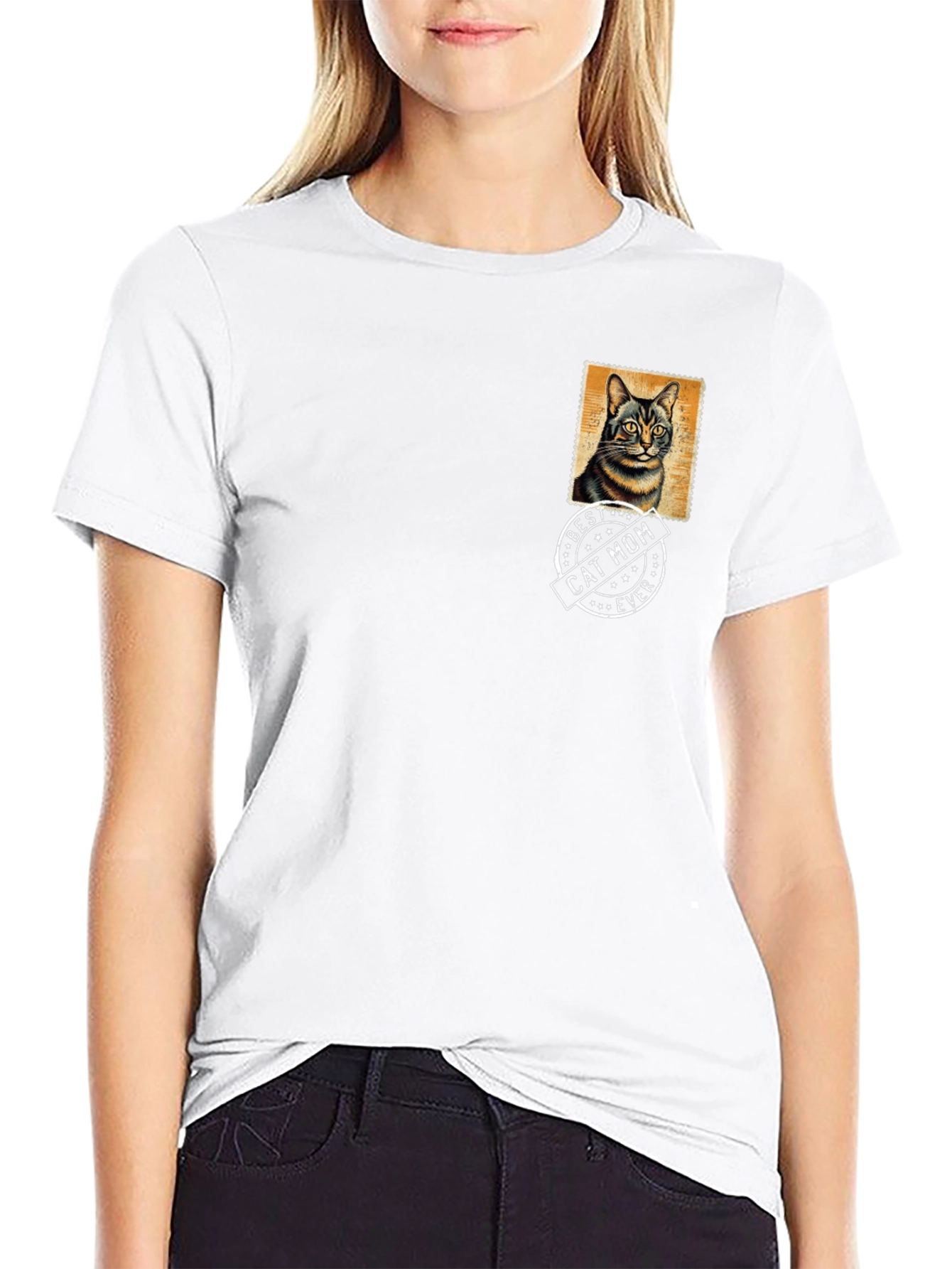 Best Cat Mom Ever Graphic Tee - Novelty T-Shirt